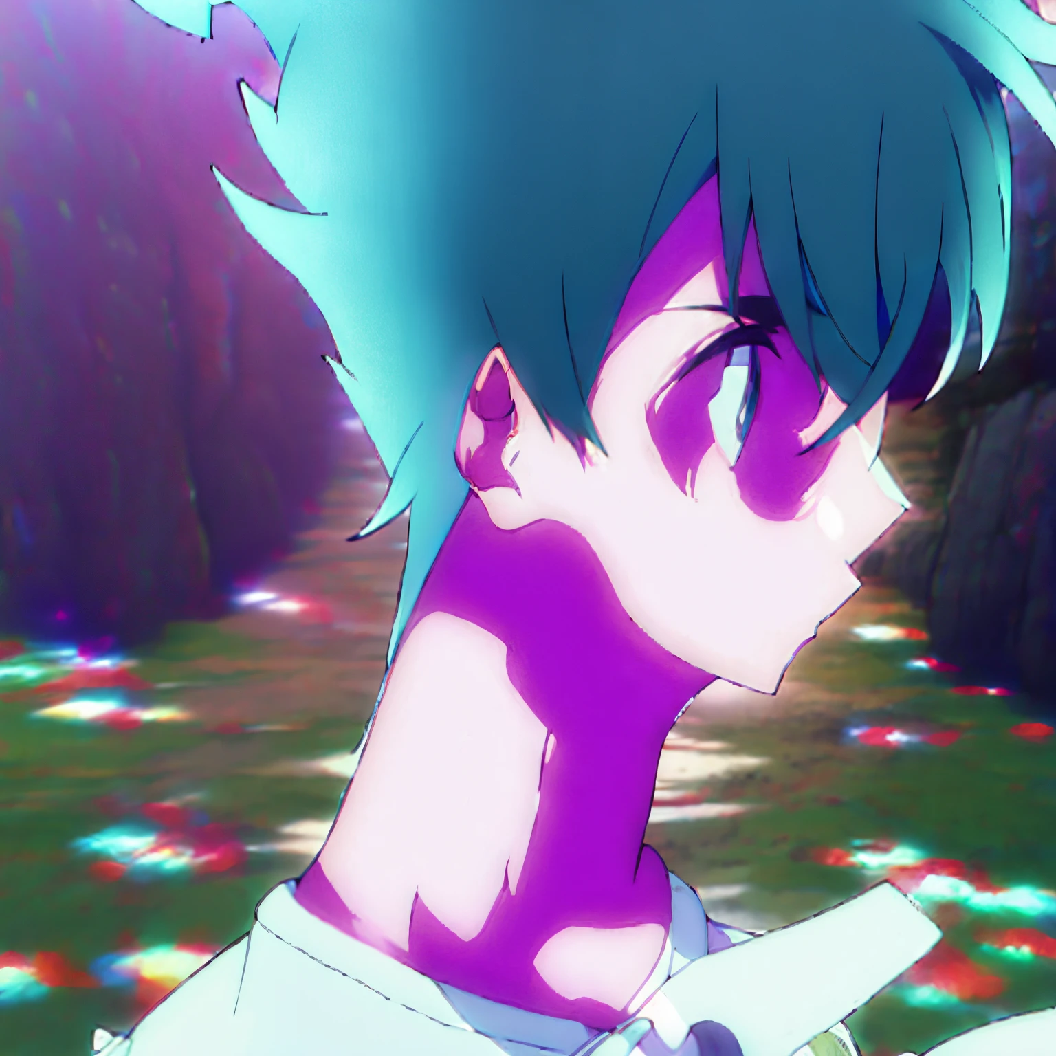 Facing the front、Purple hair、Japanese dress、bathrobe