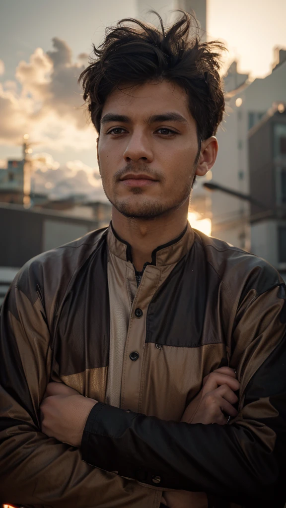 Change background cyberpunk handsome boy, realistic face, 8k, ultra realistic