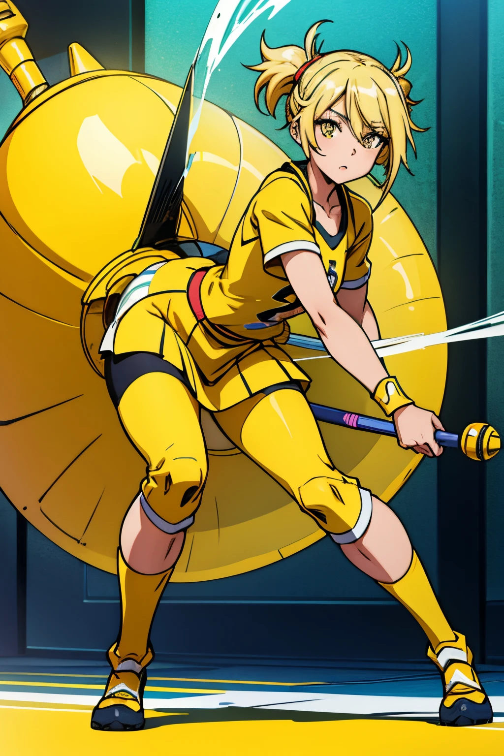 a close up of a woman in a yellow shirt posing for a picture, mika pikazo, dilraba dilmurat, pokimane, gongbi, cosplayer, wearing a volleyball jersey, yan gisuka, lalisa manobal, mai yoneyama, 🐝👗👾, 🚿🗝📝, cindy avelino,full body, Short yellow hair