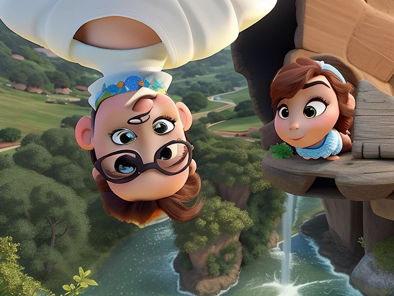 Um casal branco estilo disney pixar, alta qualidade, melhor qualidade
