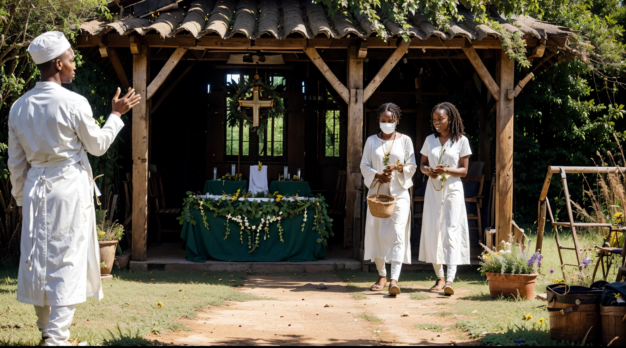 Nature-Centric Services: The African church incorporates nature-centric services that align with the eco-friendly ethos of the village. These services may include blessings for the harvest, nature walks, or ceremonies to mark significant environmental events.