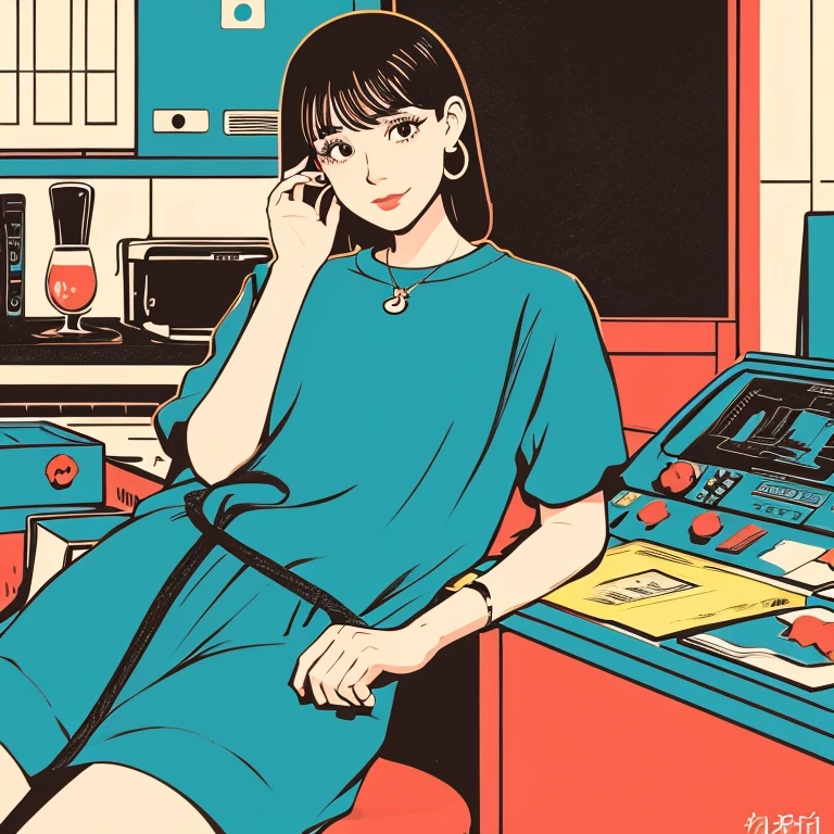 Illustration style、26 year old、Posing