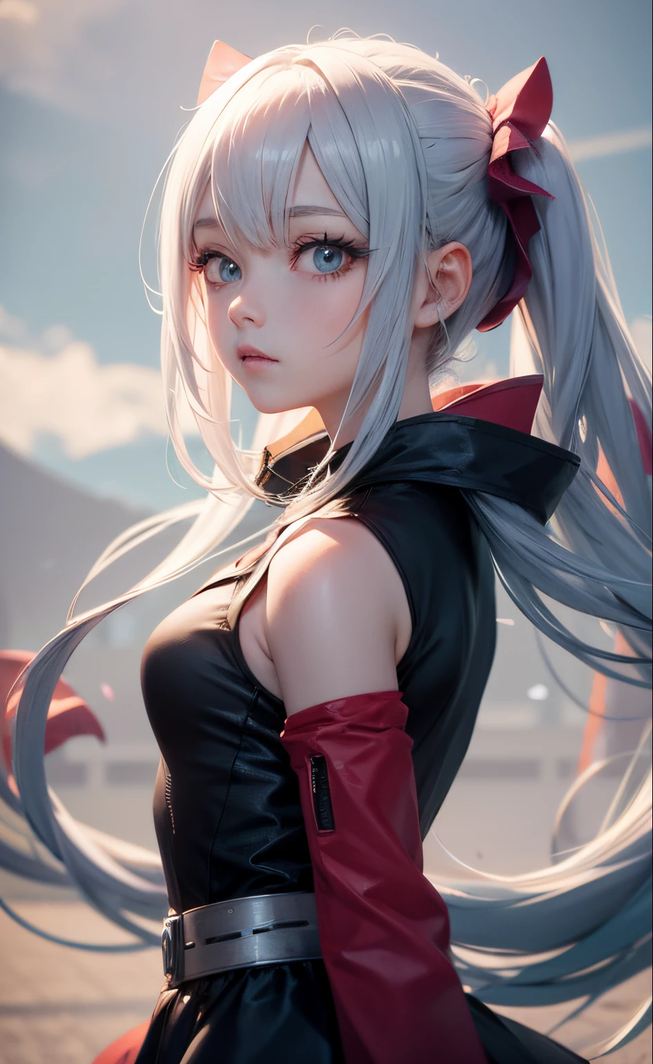 black hair, colored inner hair, white hair, golden eyes, Slender and athletic built, UHD, masterpiece, super detail, best quality, 8k,realistic