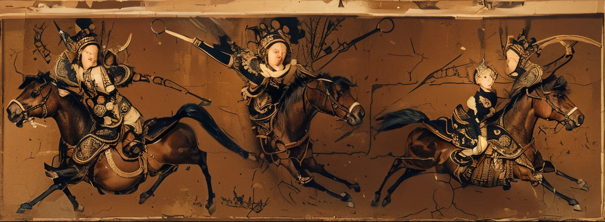 Complete the drawing of the man and the horse in the middle