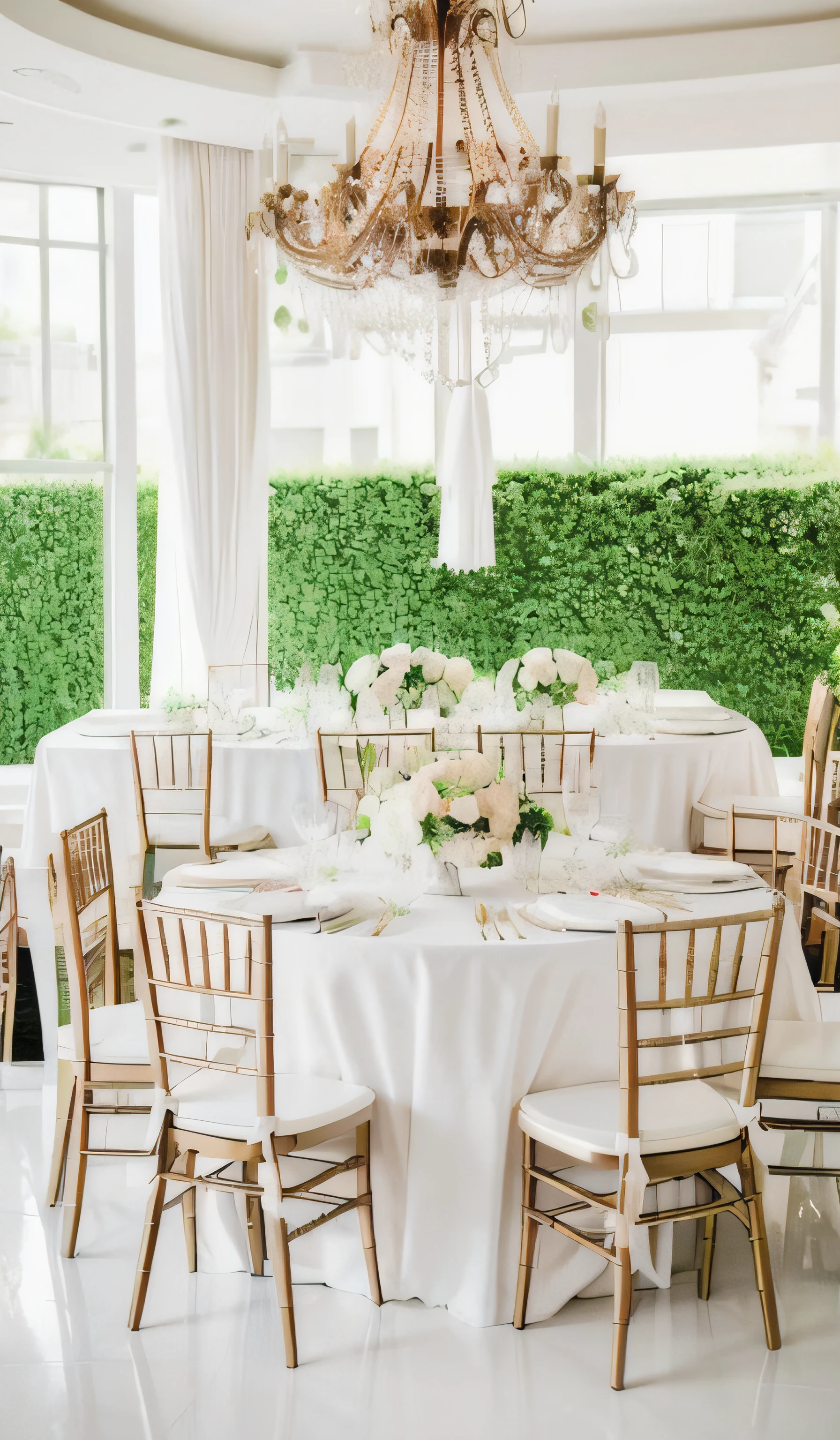 create a modern wedding party, decoration only