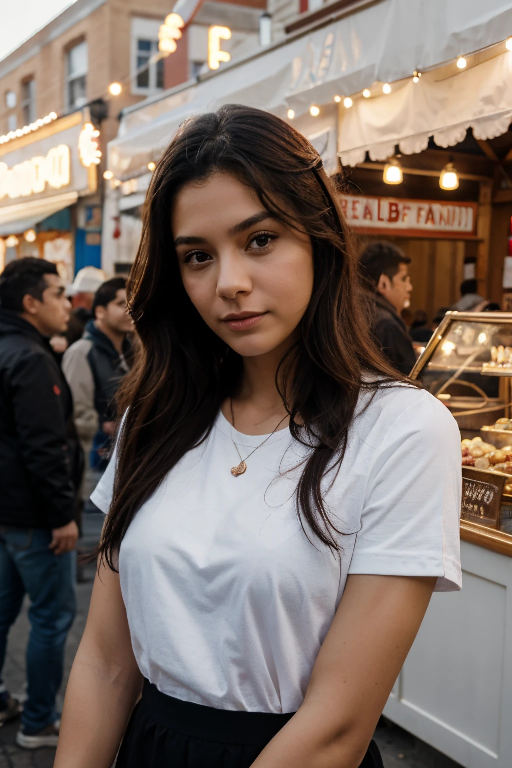 Rosa and Johnny at a fair in a small town