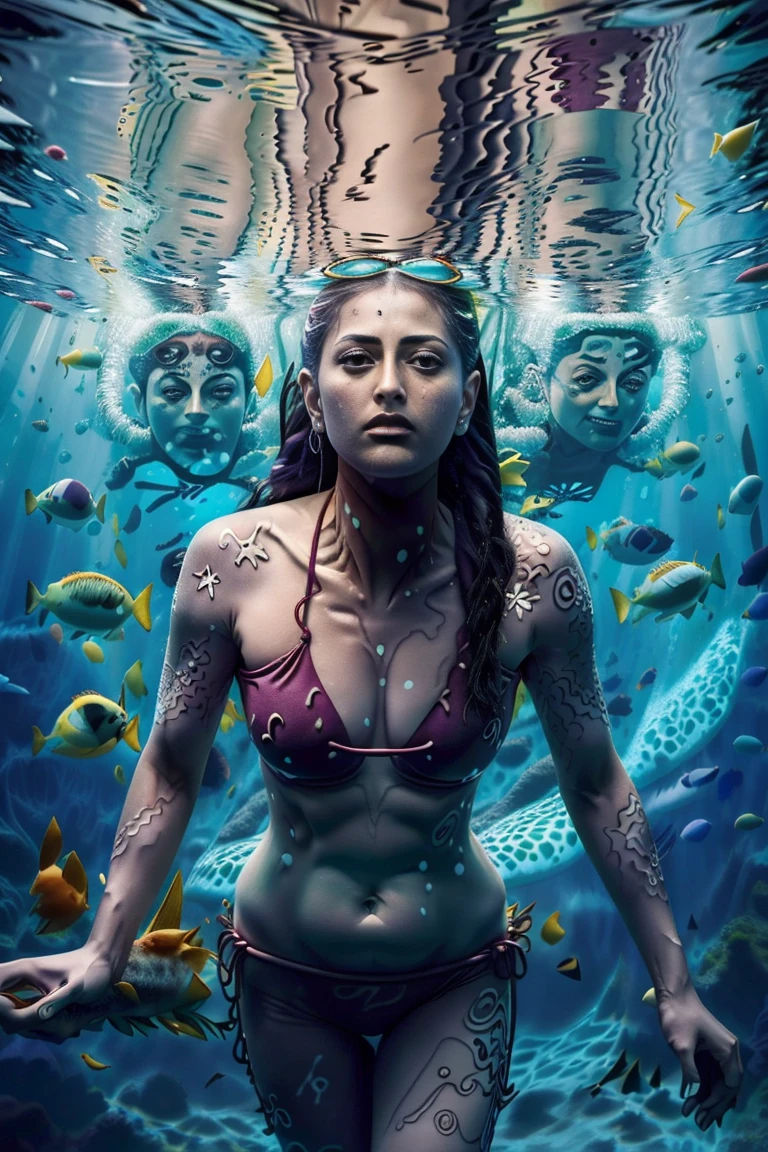 (obra prima),melhor qualidade,Awesome,Detalhe fino.profundidade de campo,belos olhos detalhados, Nico Robin, 1girl,matural female,Feliz,Sorriso leve, sbikini, barriga, seios