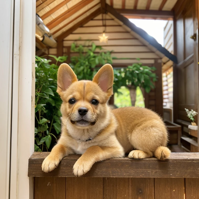 Era uma vez um cachorrinho chamado Bolinha, a little golden dog with big ears and shining eyes. Bolinha lived in a cozy little house with his human family, os Silva.