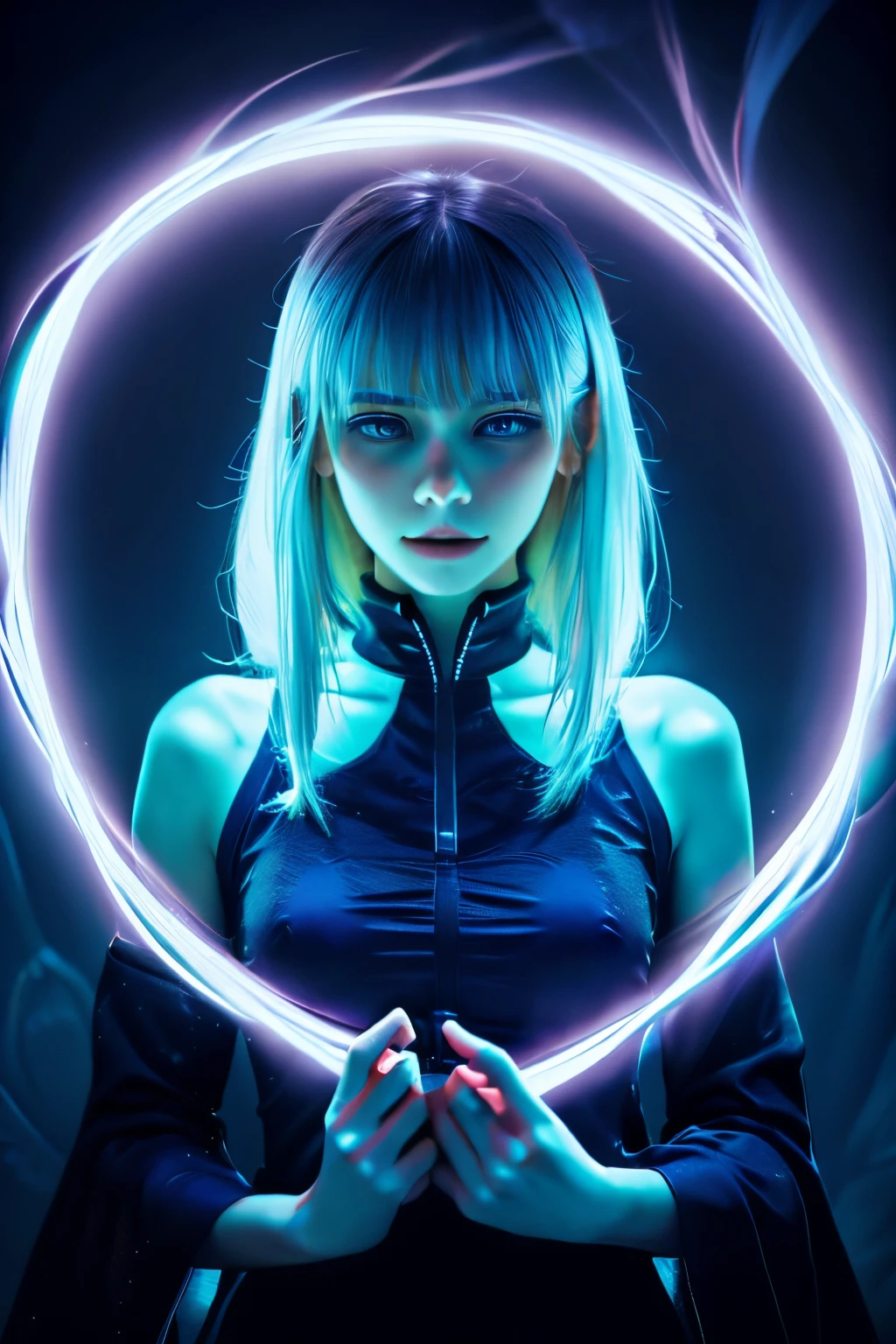 In a mysterious and enchanting realm, a murky fog envelopes the scene, as if concealing something profound. by alex1shved Amidst this fog, a figure emerges, a young girl with flowing silver hair and eyes that glimmer with an otherworldly luminescence. The image captures her delicate yet powerful presence, her ethereal beauty contrasting with the darkness that surrounds her. The misty atmosphere adds to the enigmatic and dreamlike quality of the artwork, giving it an almost surreal feel. The painting, skillfully executed, showcases intricate details and vibrant colors that bring the scene to life. It invites us to delve into the bewitching world of this anime, where memories are shrouded in layers of uncertainty, waiting to be unraveled. by alex1shved