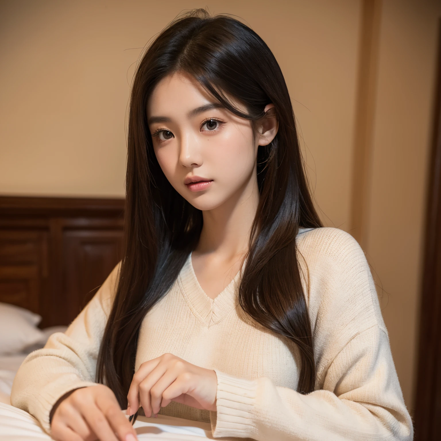 (a single) -yeld hischool girl, (exposing) (Chinese nationality), (beautiful detailed eyes, beautiful detailed lips), (long eyelasheedium: 3D rendering), (best quality, 4k, highres, masterpiece:1.2), (ultra-detailed), (realistic:1.37), (HDR), (professionally lit), (vivid colors), (teenager's bedroom), (flowing hair), (stylish outfit), (playful expression), (natural lighting), (subtle and warm color tone)