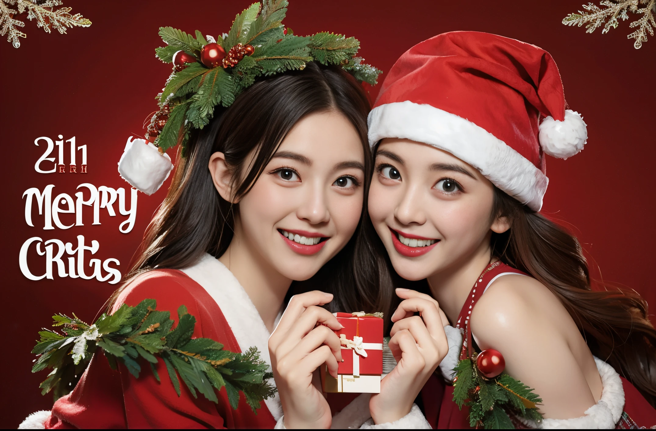 Christmas poster design。Christmas party，gleeful，Merry Christmas.
