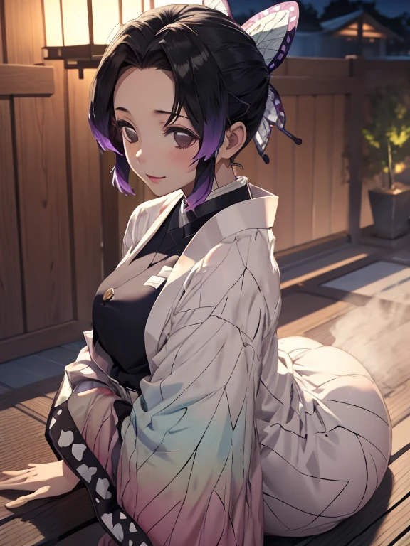 girl,Iris,kimono,Beautiful Face,Snake Woman、The snake was coiled、Black snake pattern、Poker face、turn around、蛇の鱗模様のkimono、With the snake、Personal illustrations、(masterpiece, Highest quality), (Ultra-high resolution, 8k , Fabric Shading, Light tones, Thin contours), kimonoを着た28 years oldの女性, (Wearing a light purple Hanfu:1.2), (日本のkimonoを着る:1.2, Traditional Japanese, kimono), (Mature Woman, 28 years old, alone), ( Tight waist, Curvaceous Body), (Medium Hair, Asymmetrical Hair, Half Up Hair), (Bright Eyes, Detailed eyes, A face with attention to detail,), (Looking at the audience:1.3), (Dynamic Angle, From a little above:0.7), (Correct Anatomy:1.5, The right move), (Ideal body proportions),
