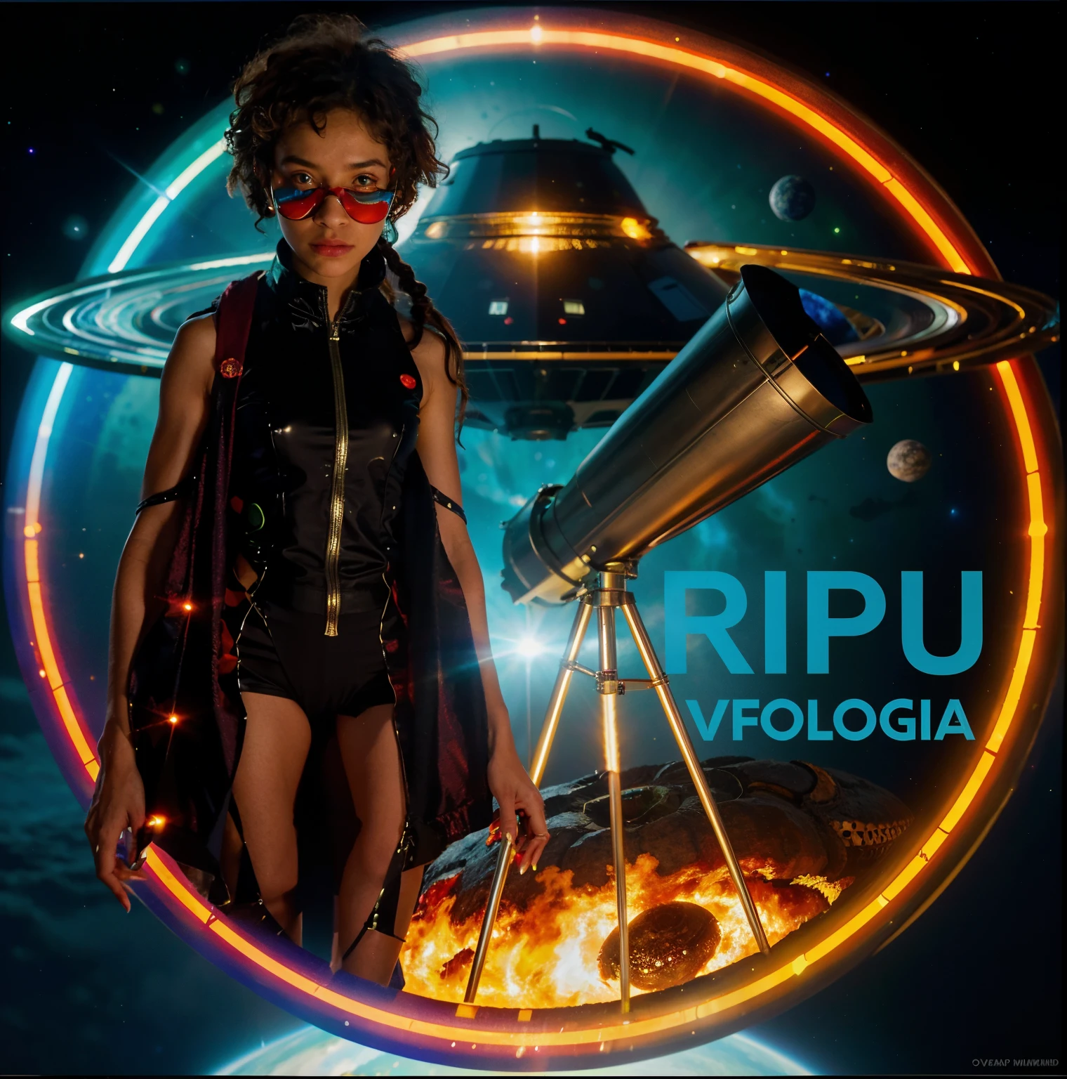 a close-up of a person with a telescope in front of a spacecraft, OVNIlogia, Alien utopia, Reptilian space alien, ufo aliens, alien robot luffy, alien shop, Ovnis, poser, fotografia, Telegrama Sticker, Jpl, OVNI, r / vexilologia, ichi-up, rubi, ❤🔥🍄🌪, scientific photography