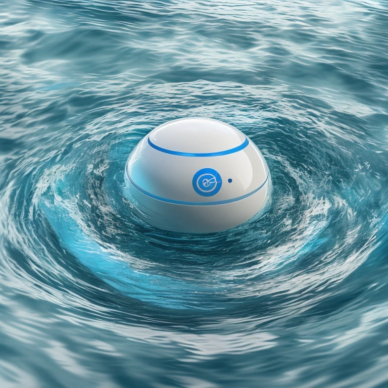 A close-up of a blue and white circular object with a white background, swirl, water core, fluid sim, unity engine, torrent, ripple, fluid, WebGL render, swirly, rounded logo, 2 5 6 x 2 5 6 pixels, CGI VFX, water element, 3 d logo, circular logo, logo without text, swirling ((SeaArt logo)) !Highest quality! Masterpiece! High-quality logo. 3D visualization. Unreal Engine. The highest quality, details, textures, materials, and clear forms (smooth glass, synthetic material, artificial stone, plastic, metal). Blue radiance from the depths of the forms, Seaart Logo!, 3D logo. One. Front camera view.