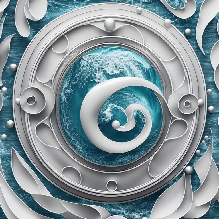 A close-up of a blue and white circular object with a white background, swirl, water core, fluid sim, unity engine, torrent, ripple, fluid, WebGL render, swirly, rounded logo, 2 5 6 x 2 5 6 pixels, CGI VFX, water element, 3 d logo, circular logo, logo without text, swirling ((SeaArt logo)) !Highest quality! Masterpiece! High-quality logo. 3D visualization. Unreal Engine. The highest quality, details, textures, materials, and clear forms (smooth glass, synthetic material, artificial stone, plastic, metal). Blue radiance from the depths of the forms, Seaart Logo!, 3D logo. One. Front camera, and Perspective.