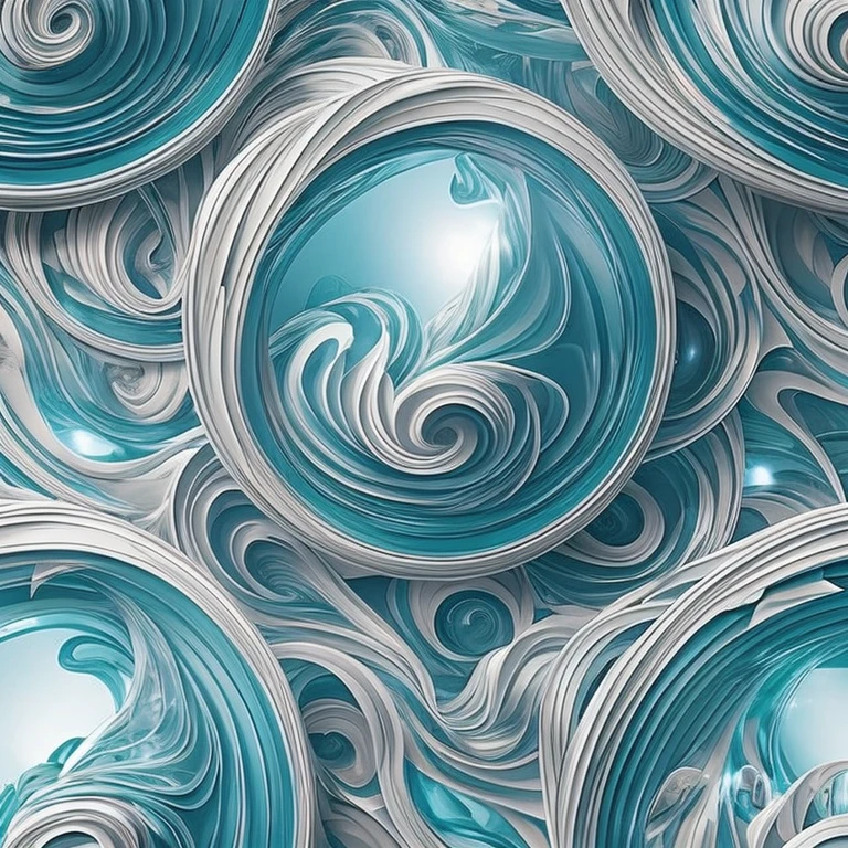 A close-up of a blue and white circular object with a white background, swirl, water core, fluid sim, unity engine, torrent, ripple, fluid, WebGL render, swirly, rounded logo, 2 5 6 x 2 5 6 pixels, CGI VFX, water element, 3 d logo, circular logo, logo without text, swirling ((SeaArt logo)) !Highest quality! Masterpiece! High-quality logo. 3D visualization. Unreal Engine. The highest quality, details, textures, materials, and clear forms (smooth glass, synthetic material, artificial stone, plastic, metal). Blue radiance from the depths of the forms, Seaart Logo!, 3D logo. One. Front camera, and Perspective.