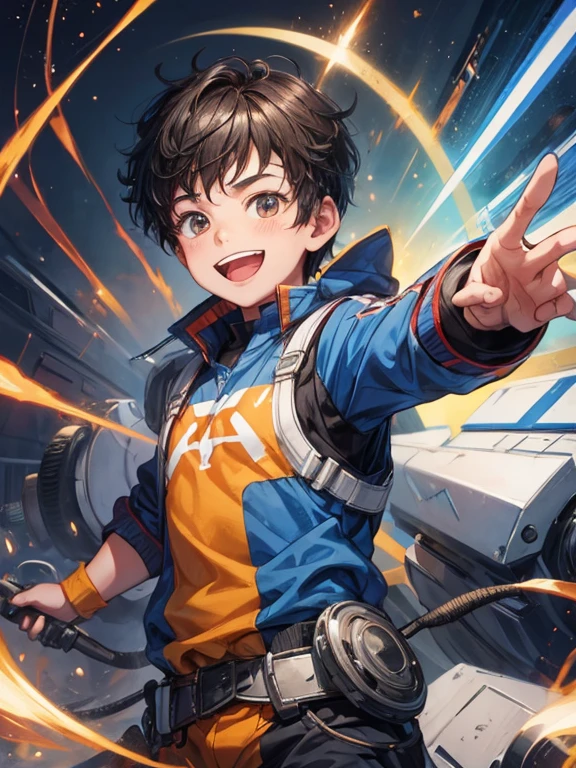 A boy full of energy,With a big smile