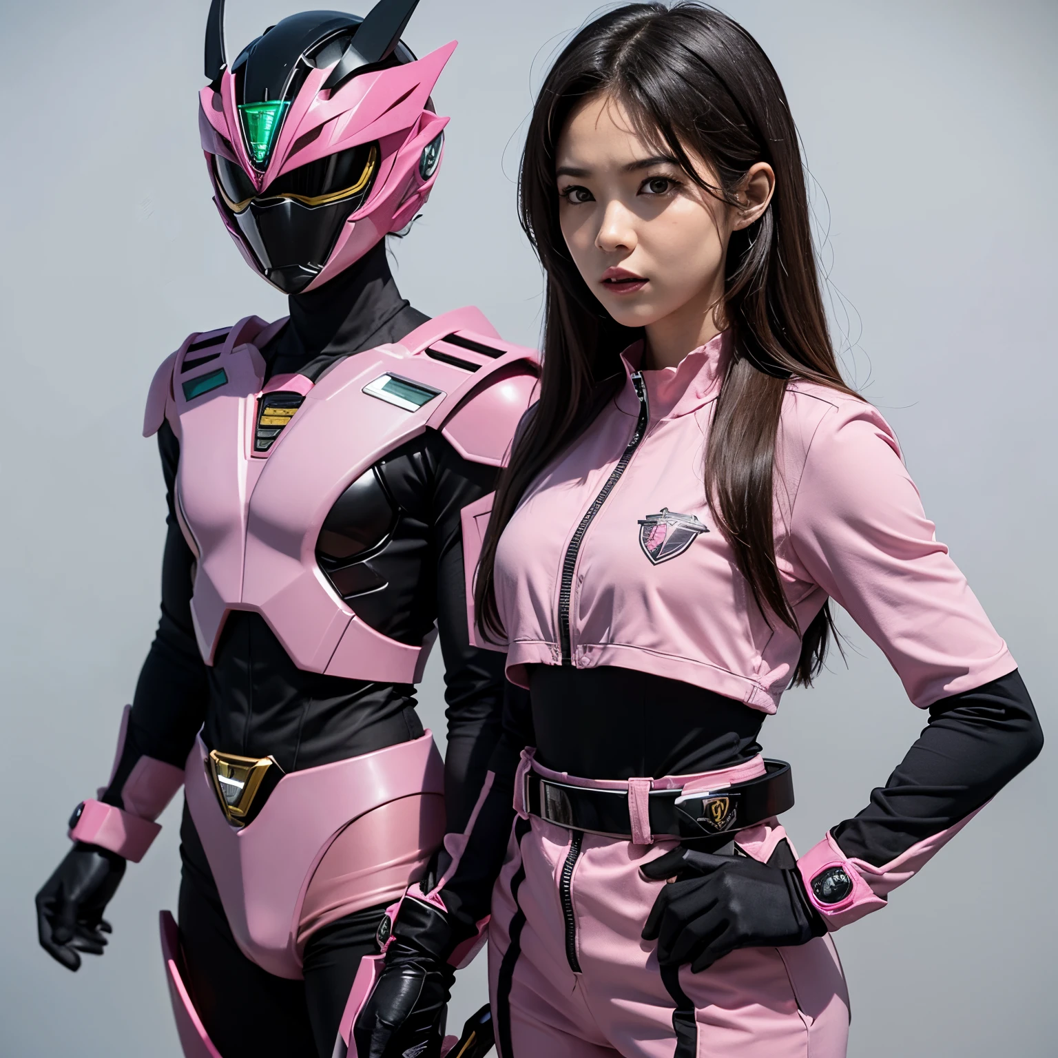 power ranger suit, power rangers wild force, female power ranger, black, pink, suit, helmet, wild force power rangers