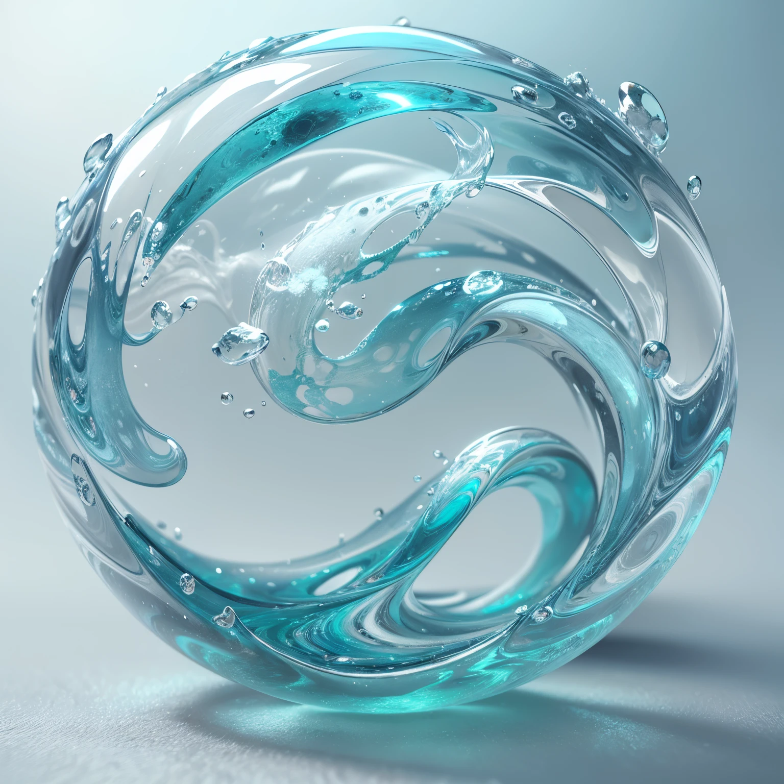 A close-up of a blue and white circular object with a white background, swirl, water core, fluid sim, unity engine, torrent, ripple, fluid, WebGL render, swirly, rounded logo, 2 5 6 x 2 5 6 pixels, CGI VFX, water element, 3 d logo, circular logo, logo without text, swirling ((SeaArt logo)) !Highest quality! Masterpiece! High-quality logo. 3D visualization. Unreal Engine. The highest quality, details, textures, materials, and clear forms (smooth glass, synthetic material, artificial stone, plastic, metal). Blue radiance from the depths of the forms, Seaart Logo!, 3D logo. One. Front camera, and Perspective.