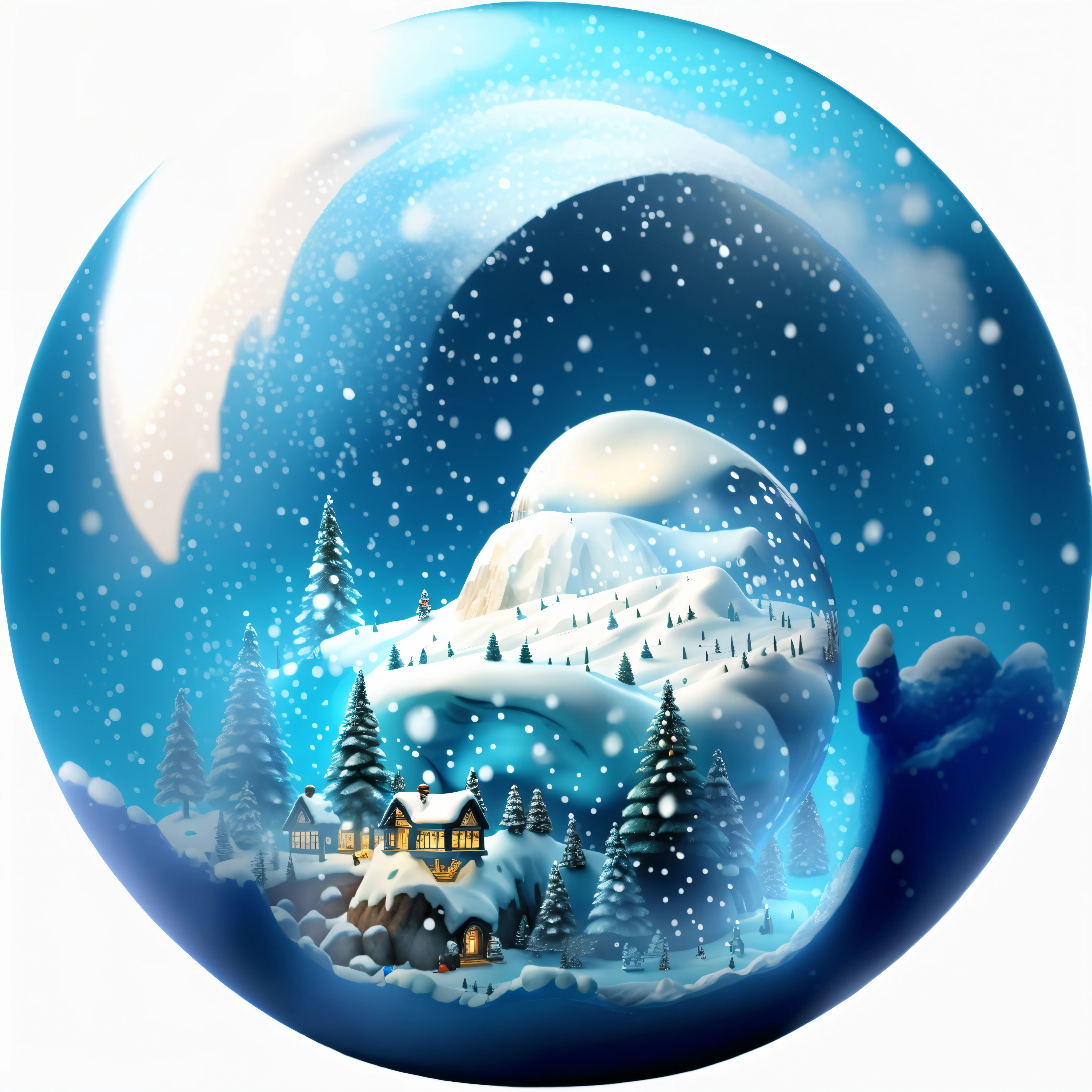 Best Quality, The ultra-detailliert, Santa Claus and snow globe, wintery, Christmas, Very sharp, Perfect Shape, perfectly round snow globe, It&#39;s snowing inside, Add some magical sparkle,
