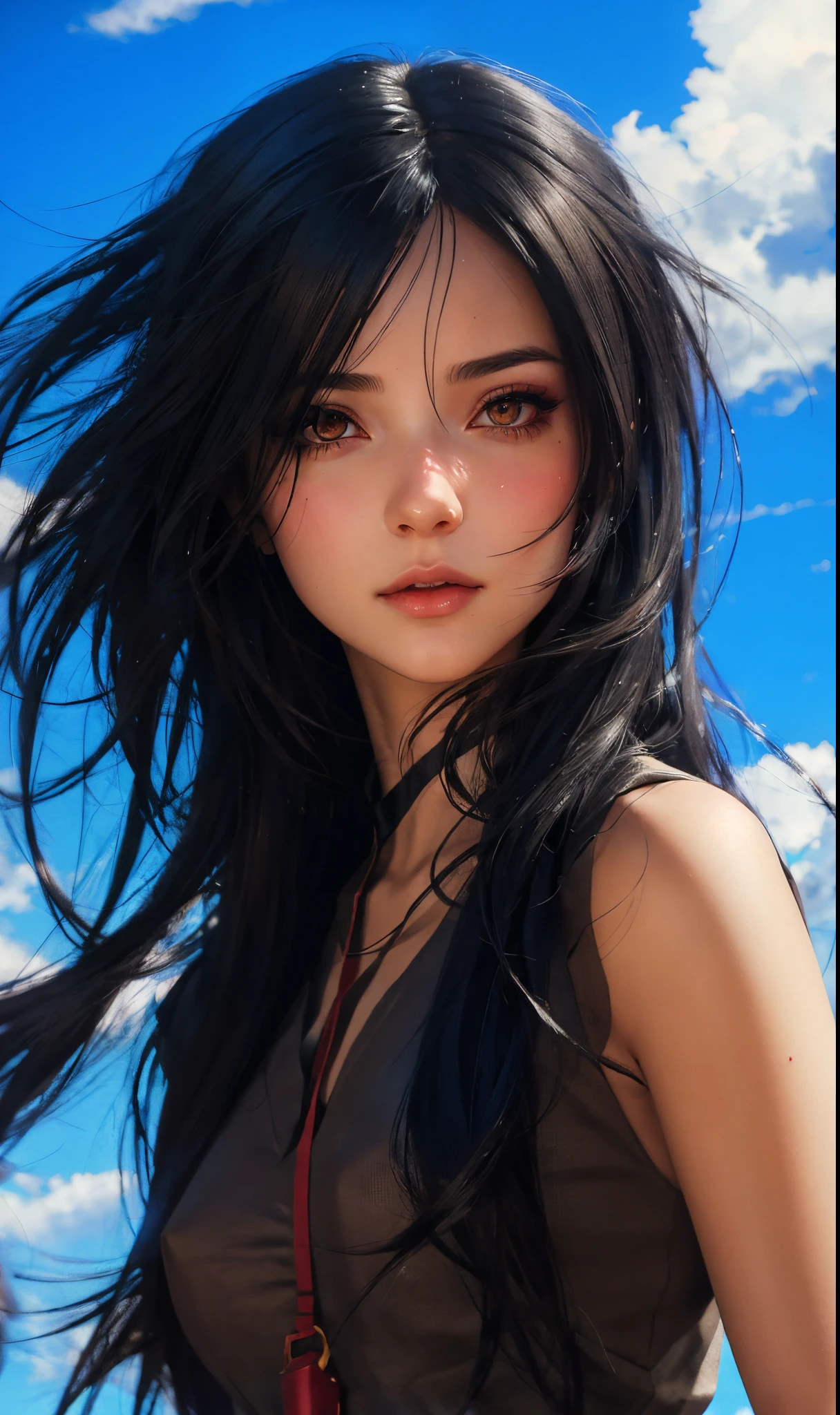 anime girl avec de longs cheveux noirs et un sac à main rouge, Beau portrait d'Anime, Artgerm. détail élevé, Artgerm. Illustration d’anime, Art d’anime numérique, Œuvre d’art dans le style de Guweiz, Illustration d’anime numérique, Portrait détaillé de Anime Girl, art d'anime numérique détaillé, portrait anime fille, Ilya Kuvshinov aux cheveux longs, Magnifique peinture numérique