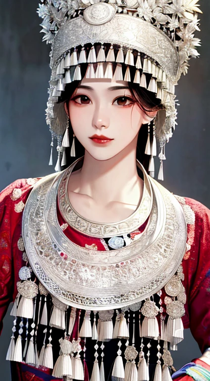 hyper HD, retinas, Masterpiece, ccurate, Anatomically correct, Textured skin, High details, Best quality, High quality, A high resolution, 16k, 1080p，tmasterpiece， Best quality at best， G1A2S， with a pure white background，， Hmong,garments、head gear、耳Nipple Ring，HD fingers，A high resolution，Kizi((((full bodyesbian))))