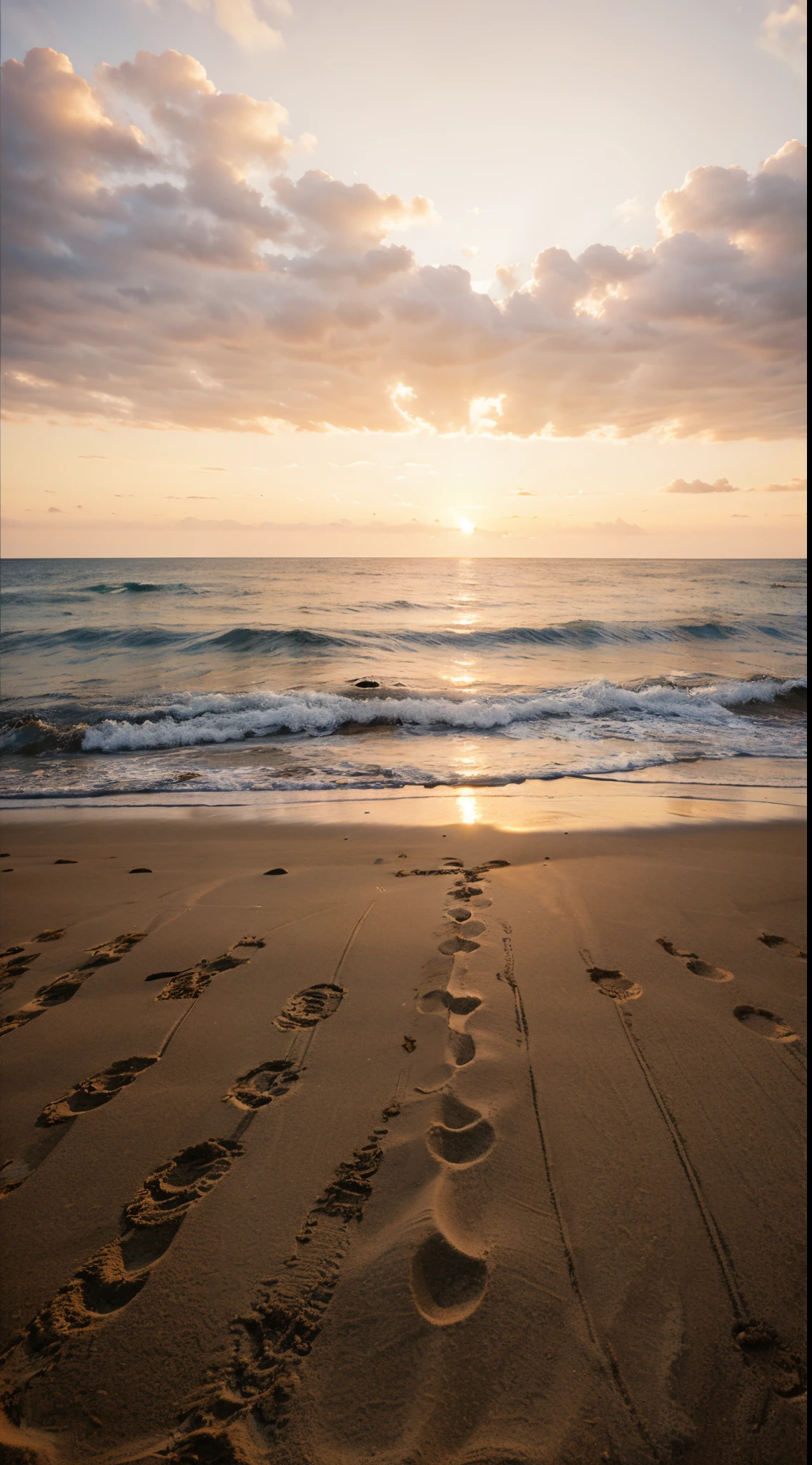 Beach with beautiful sunset