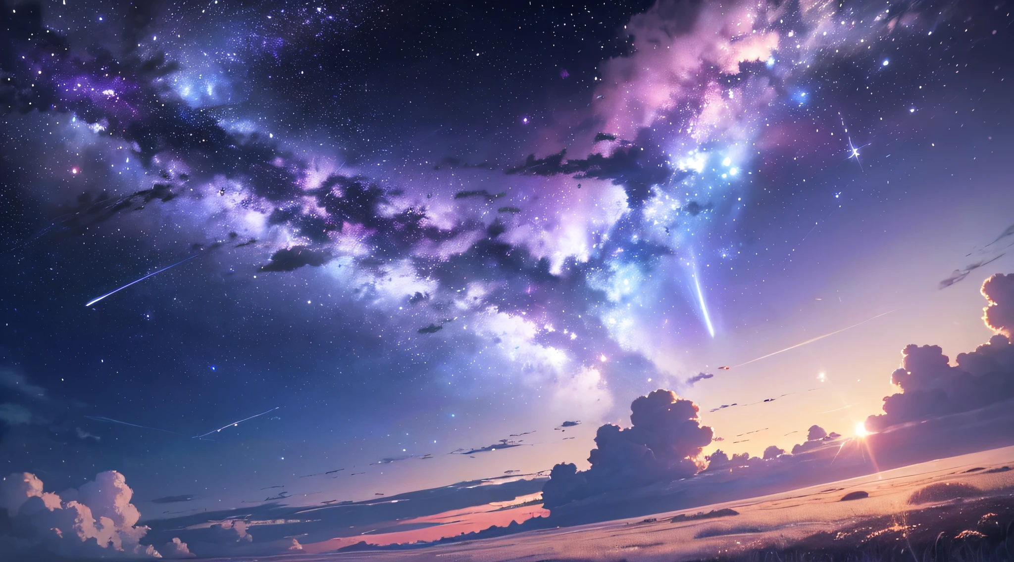 more stars，The picture is dark，A few thin clouds