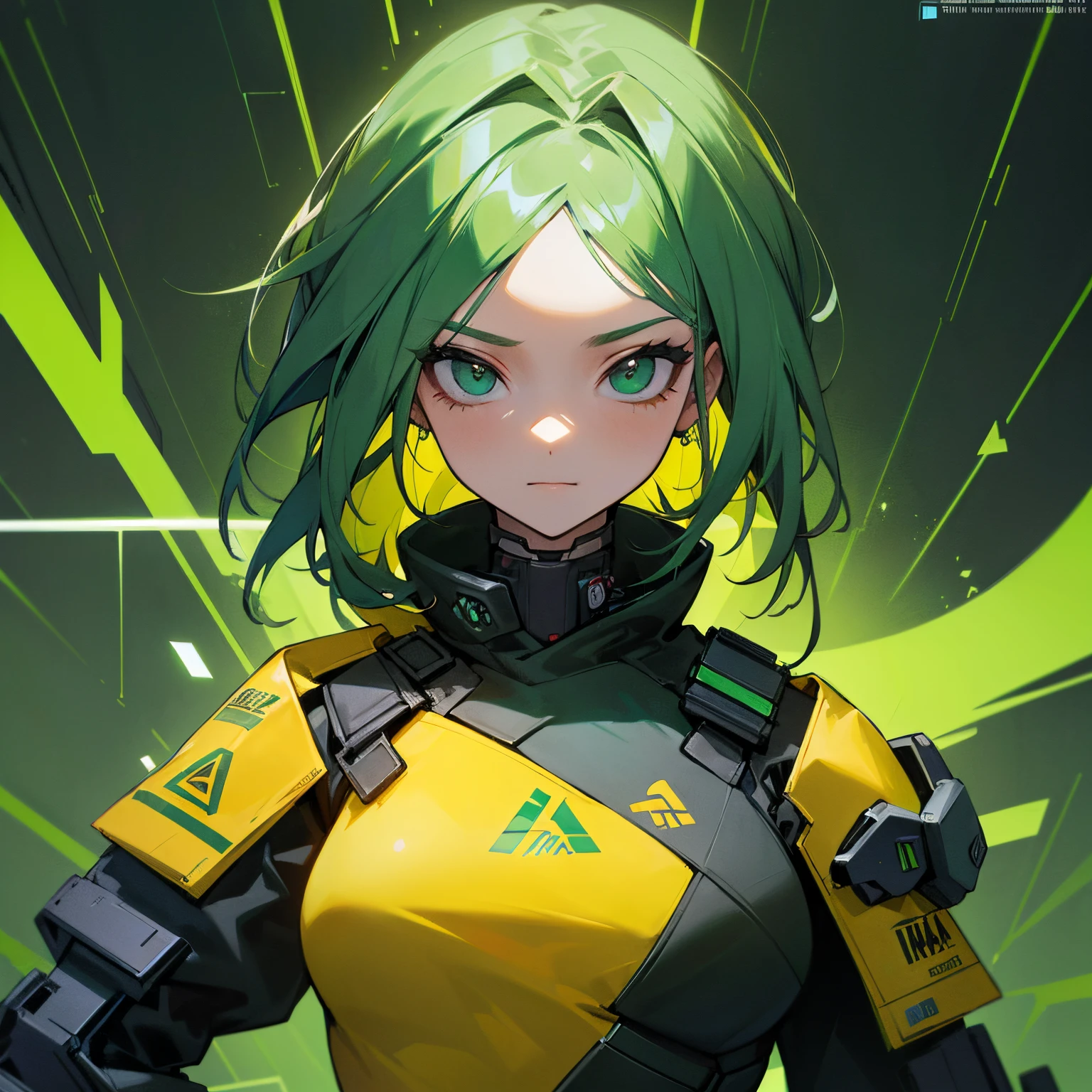 ((Melhor qualidade)), ((obra-prima)), (altamente detalhado:1.3) hacker cyberpunk,Cabelo verde,