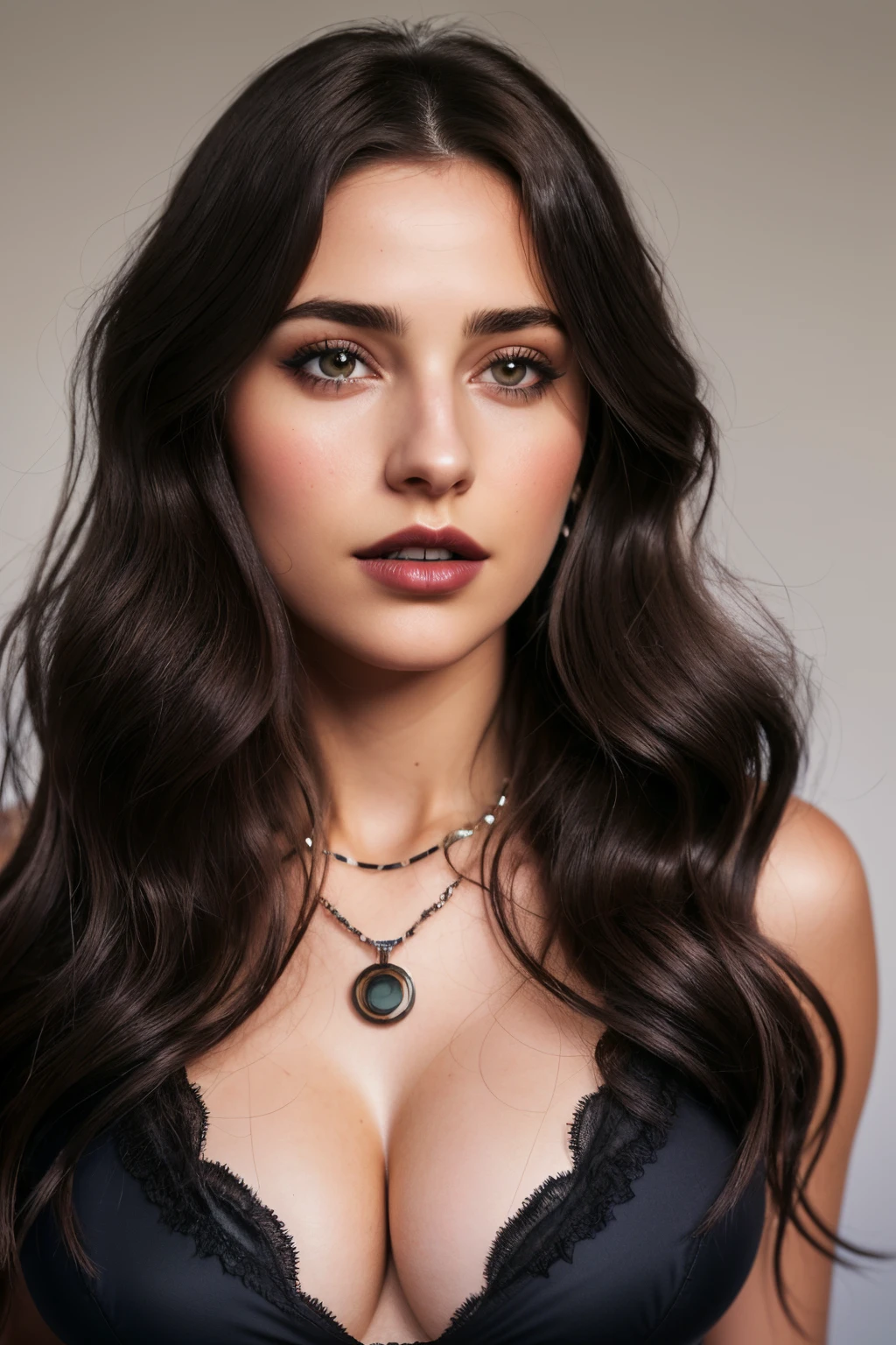 Wavy brown hair, (RAW photo, realism: 1.8), (very dark lip gloss, jet black lipstick, many eyelashes, dark black eye shadow, shy, blushing, high quality, high resolution, depth of field, chromatic aberration, caustic, wide light, natural colors, 30 year old woman), necklaces, chokers, earrings, bracelets, wear many accessories, very soft large breasts, style A good woman, The sexiest underwear in my life, the bra is so small that the areola sticks out, the areola is big, the breasts are about to spill out of the bra, the bra is about to burst, the transparent white shirt, the breasts The shape of the tip is clearly visible, the whole body, beautiful skin, beautiful legs, lots of exposure, very line, body that looks delicious, lips that make you want to kiss, bed, scruffy futon, sexy pose, wide open crotch, visible private area