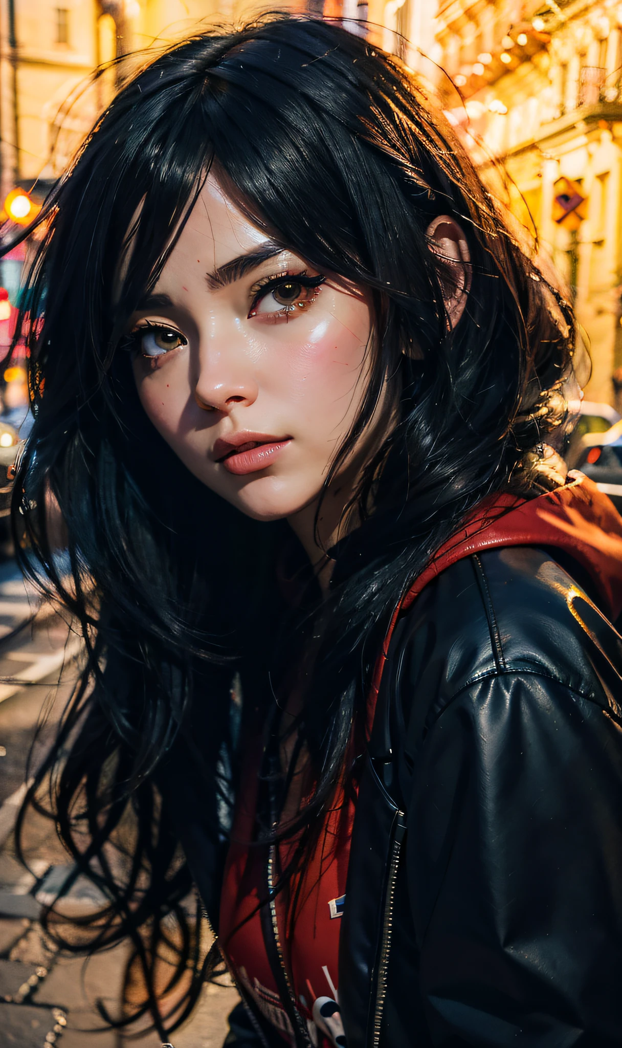 anime girl avec de longs cheveux noirs et un sweat à capuche orange, Artgerm et Atey Ghailan, Art numérique Ilya Kuvshinov, Œuvre d’art dans le style de Guweiz, Beau portrait d&#39;Anime, Ross dessine la peinture numérique, RossDrawsPortrait, Style anime 4 K, Portrait détaillé de Anime Girl, Artgerm. détail élevé, Réalisé avec anime painter studio