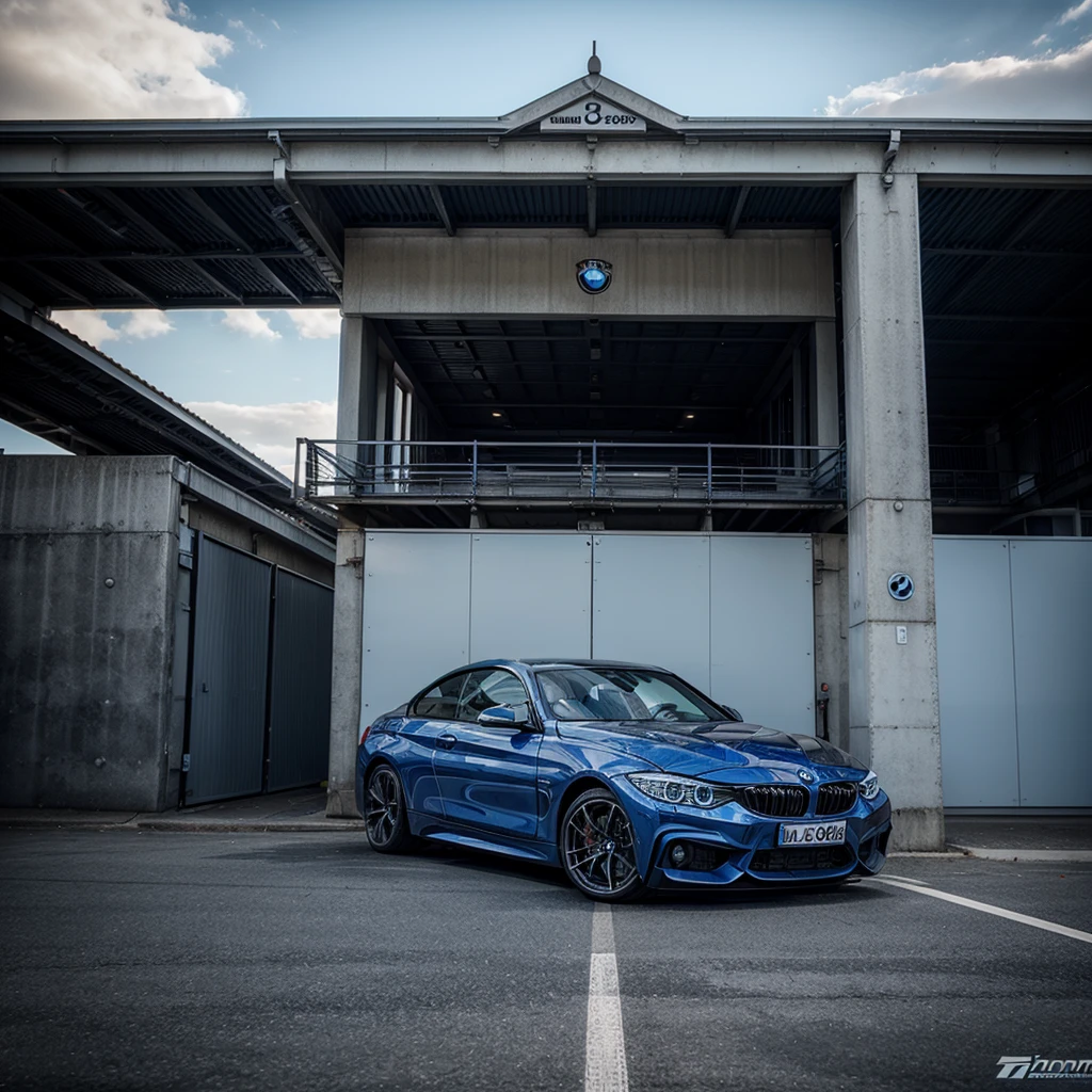 make a bmw 4m blue on a photo schoot