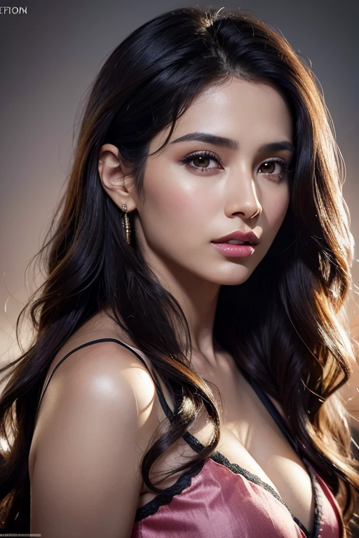 topless Portrait of A confident-looking indian woman with long flowing hair, hazel eyes, with flowing capes, perfect composition, hyperrealistic, super detailed, 8k, high quality, trending art, trending on artstation, sharp focus,  topless studio photo, intricate details, highly detailed, art by greg rutkowski, swimsiit, supermodel, big butts