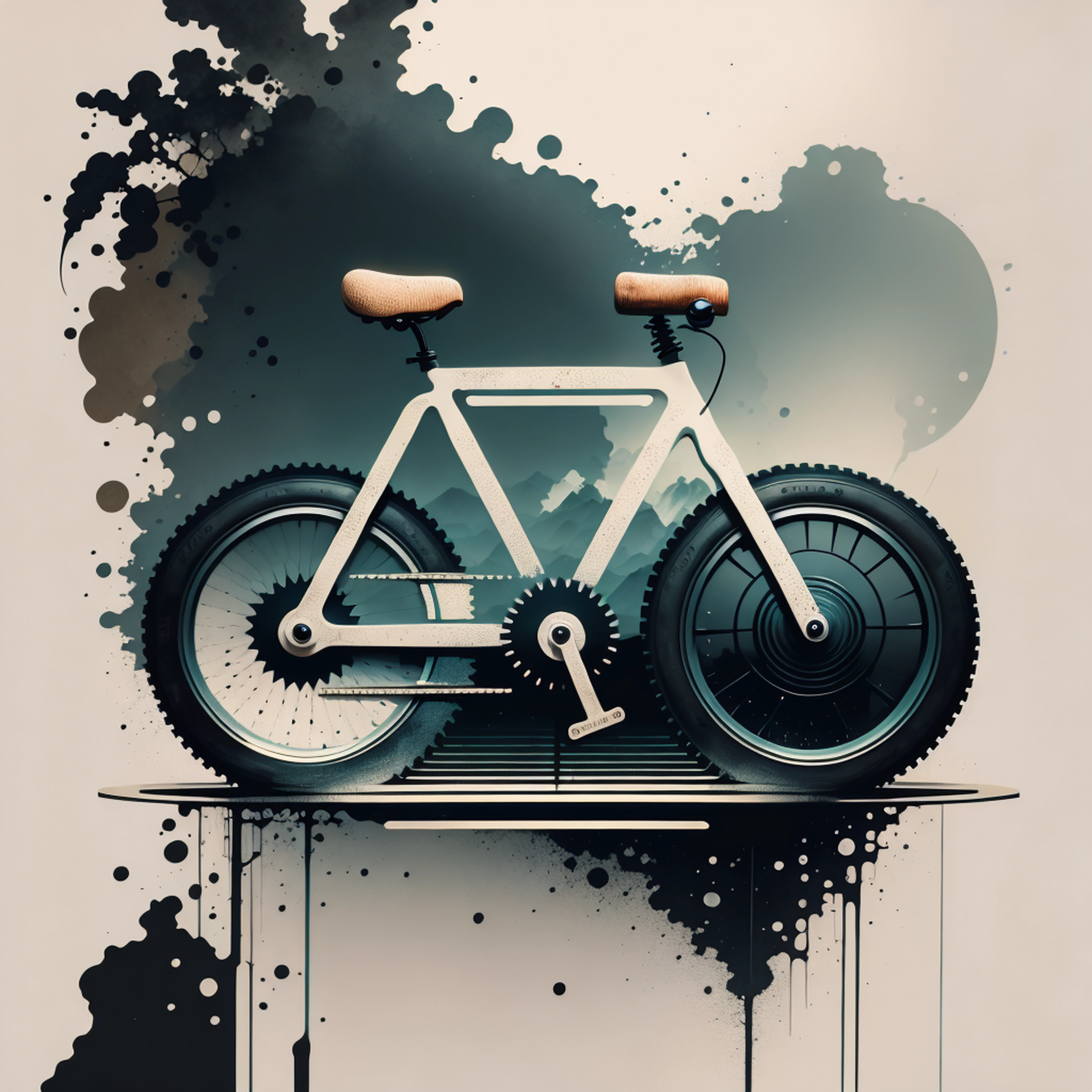 Obra maestra, hiper realista, raw, 8k, estilo futurista, detallado, Hi-Def, un primer plano de un coche blanco con ruedas enormes sobre un fondo negro, pintado digitalmente,arte digital!!, coche de rally, cuerpo ancho, fondo de noche con lluvia y nieve