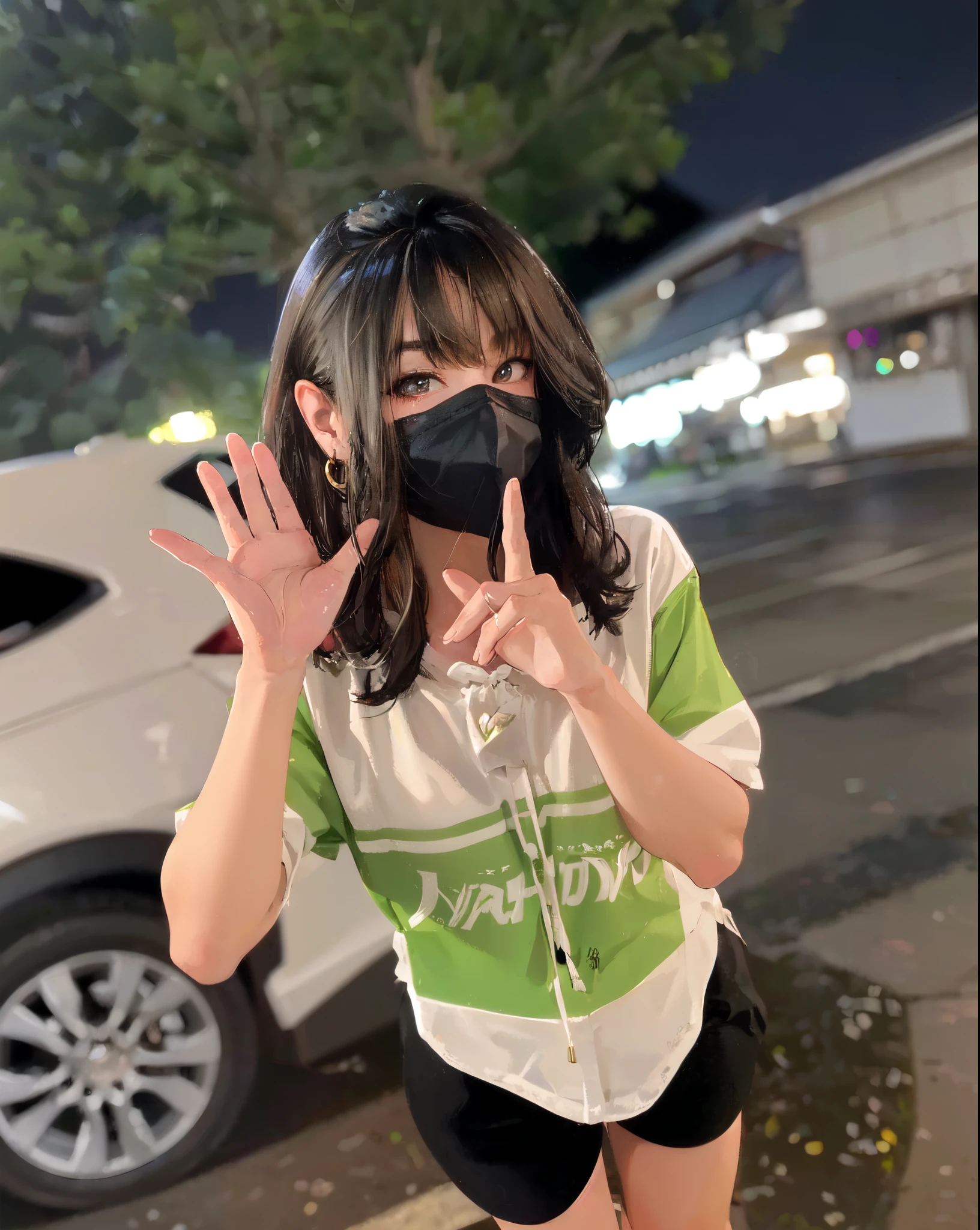 (best quality,4k,8k,highres,masterpiece:1.2),ultra-detailed,(realistic,photorealistic,photo-realistic:1.37),Kitsune,black hair,wolfcut hair,fierce gaze,mischievous smile,beautiful detailed eyes,long eyelashes,pointed ears,fine fur texture,ethereal aura,dark forest background,enchanted atmosphere,vivid colors,mythical creature,folklore,Japanese culture,traditional costume,red and gold accents,subtle backlighting
