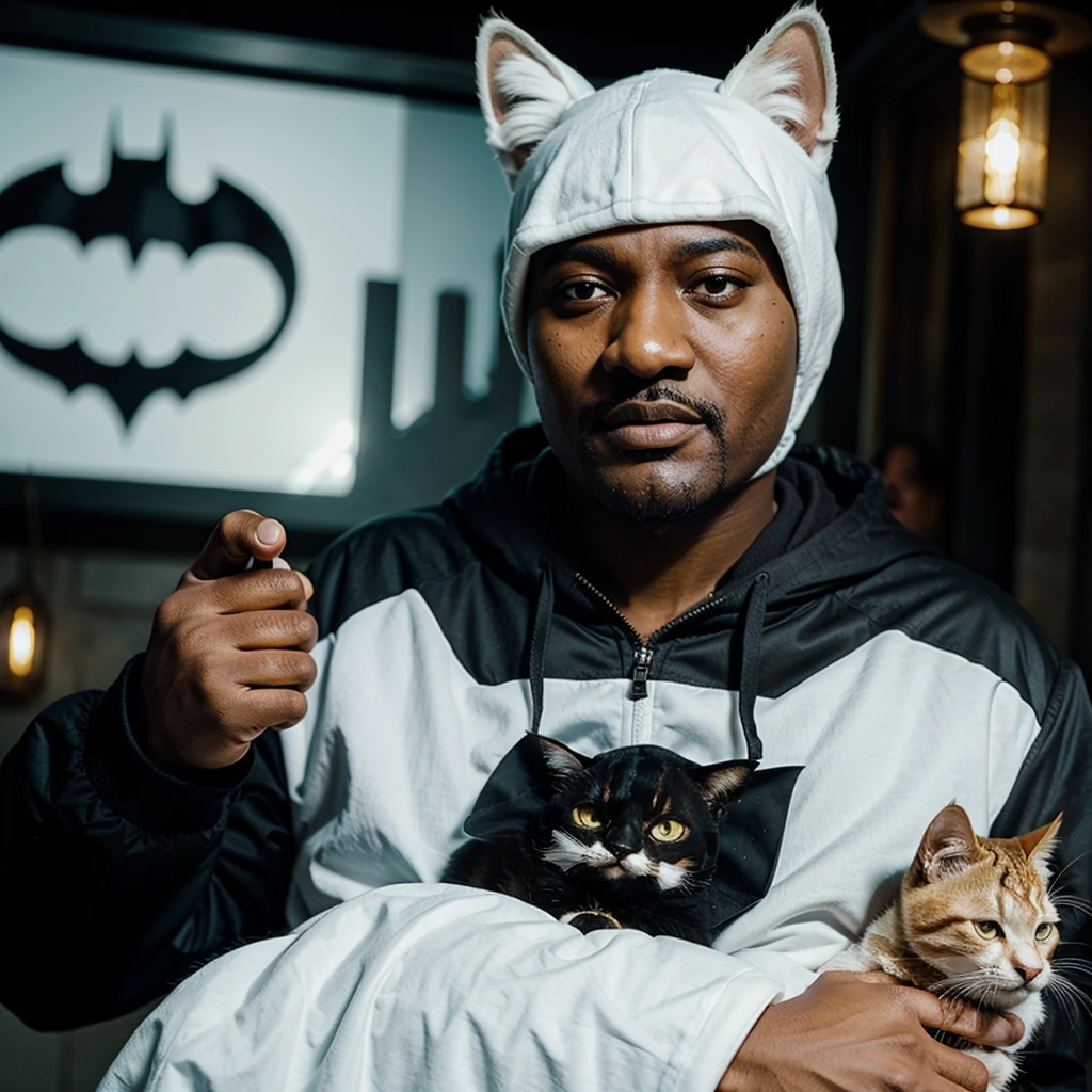 Ghostface Holding A Cat,Batman In The Background