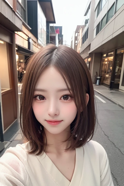 masterpiece, The highest image quality, hightquality, beautiful a girl, japanes, Japan schoolgirl, Popular Korean Makeup,Sweater that kills virgins、 detaileds, Swollen eyes, A detailed eye, Detailed skin, Beautiful skins, Bright sunlight、Professional certification、超A high resolution, (现实:1.4), very extremely beautiful, Slightly younger face, Beautiful skins, slender, (A hyper-realistic), (hight resolution), (8K), (beautifully detailed eyes), (详细的脸), looking at the viewers, finely detail、A detailed face、pureerosfaceace_v1、A smile、Looking straight ahead、Looks straight from the waist up、photos realistic、length hair、In the city in winter