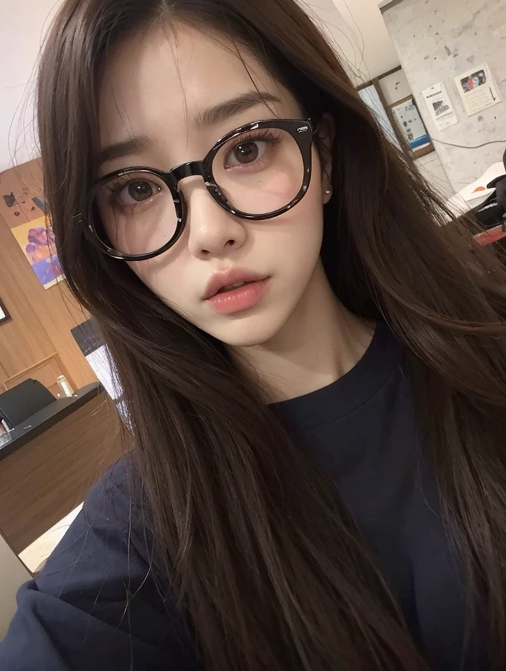 Arafed Mujer con gafas y una camisa azul posando para una foto, ulzzang, tzuyu de dos veces, con gafas, Jisoo de Blackpink, Jisoo de Blackpink, Chica coreana, Anteojos, Jossi de Blackpink, Jinyoung Shin, Heonhwa Choe, Jaeyeon Nam, Parque Ji-min, Parque Roseanne de Blackpink, Wan adorable cara coreana