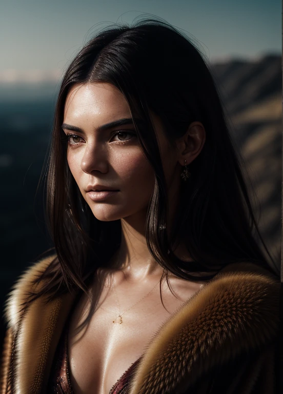 A stunning intricate full color portrait of (sks woman:1), wearing a fur coat, epic character composition, by ilya kuvshinov, alessio albi, nina masic, sharp focus, natural lighting, subsurface scattering, f2, 35mm, film grain,