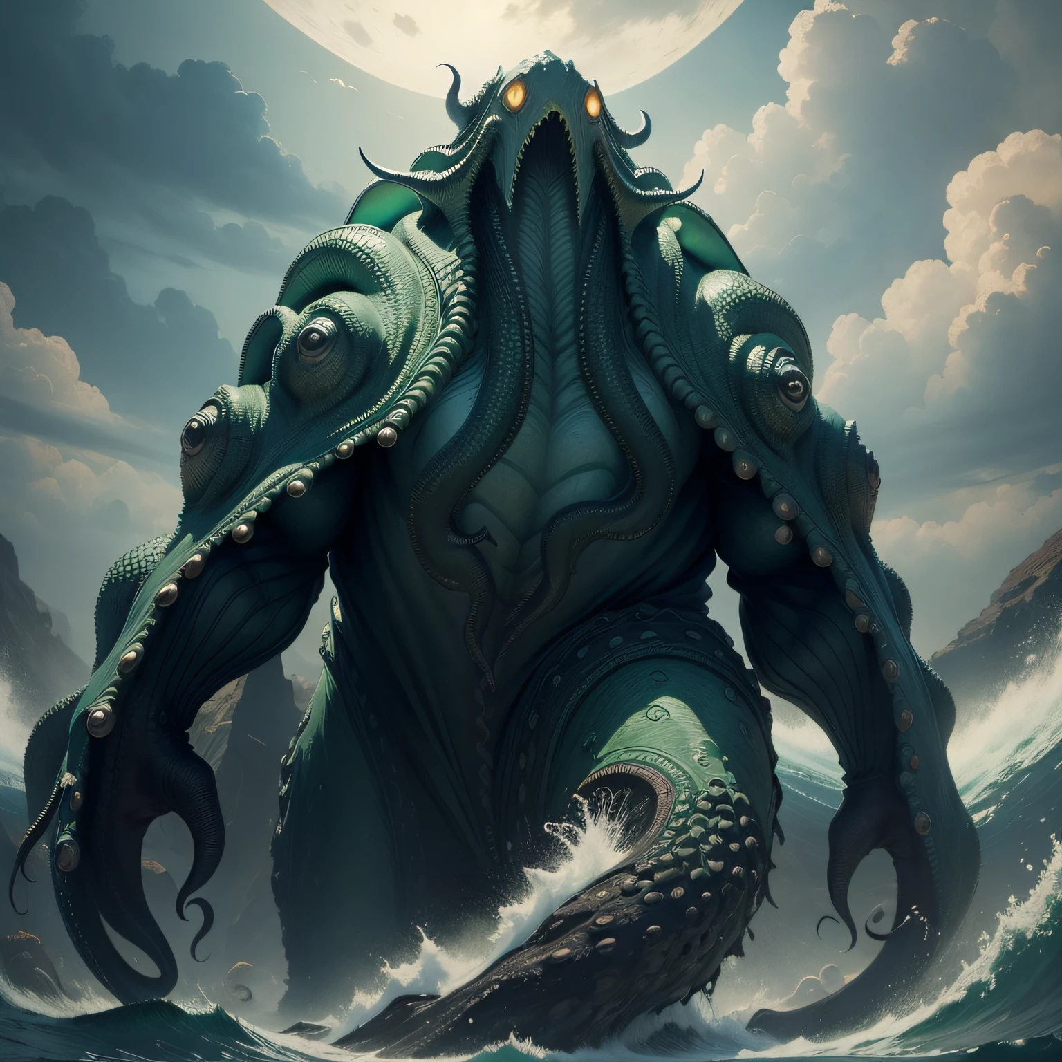 masterpiece, high quality,
zhongfenghua, weapon, tentacles, monster, holding, holding weapon, polearm, multiple boys, chain