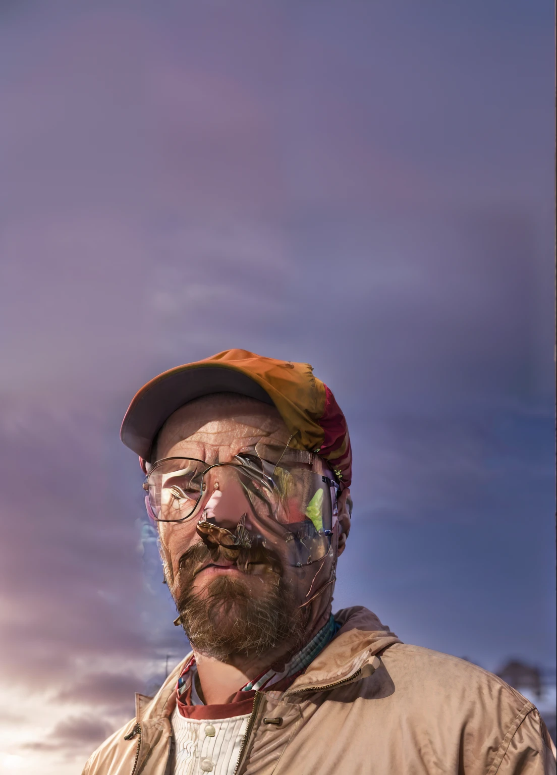 Stunning colorful full body image of a man wearing glasses., (Wear a red puffer jacket., Shiny coat), bald,
epic character elements,
By Ilya Kuvshinov, Alessio Albi placeholder image, Nina Masic,
crisp focus, natural light, subsurface scattering, F2, 35 mm., grain of film