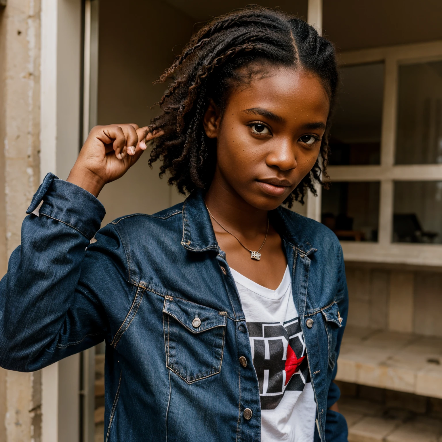 Angolan teenager Girl with masculine clothing style