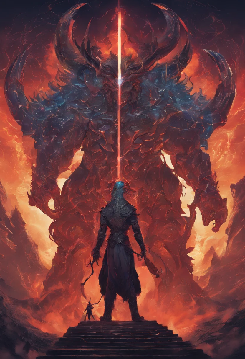 The cover of the book, two traveling god and demon, legend of the celestials style, reflection light, cinematic lighting, atmospheric perspective, anatomically correct, textured skin, super detail, high quality