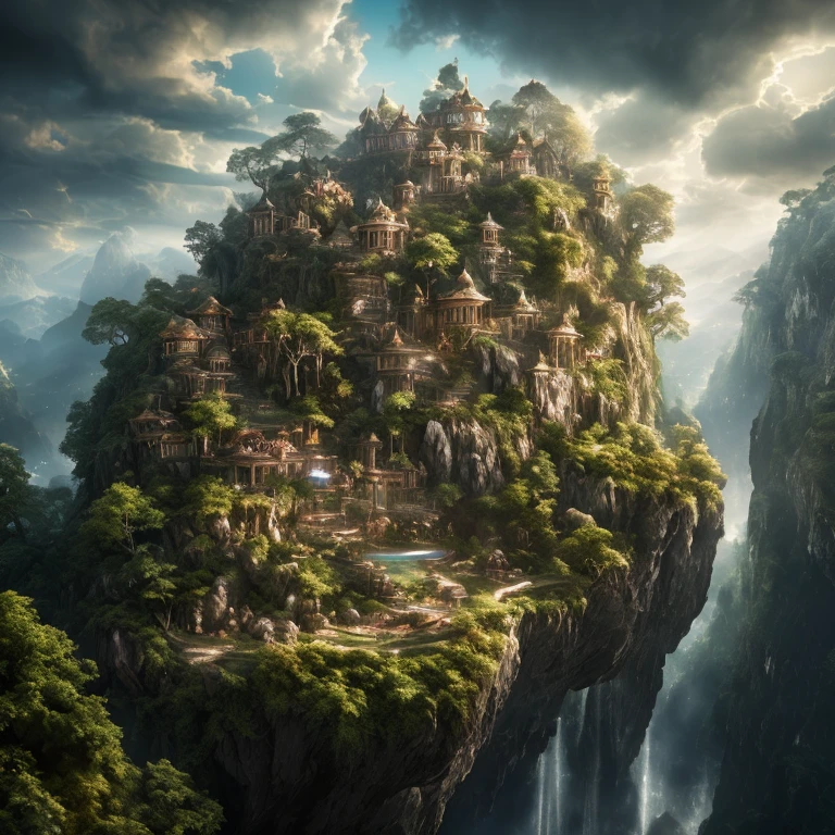 Full body pose, hyperrealistic arial photograph of neverland, dim volumetric lighting, 8 k, octane beautifully detailed render, extremely hyper detailed, intricate, epic composition, cinematic lighting, masterpiece, trending on artstation, very very detailed, stunning, hdr, smooth, sharp focus, high resolution, award, winning photo, dslr, 5 0 mm