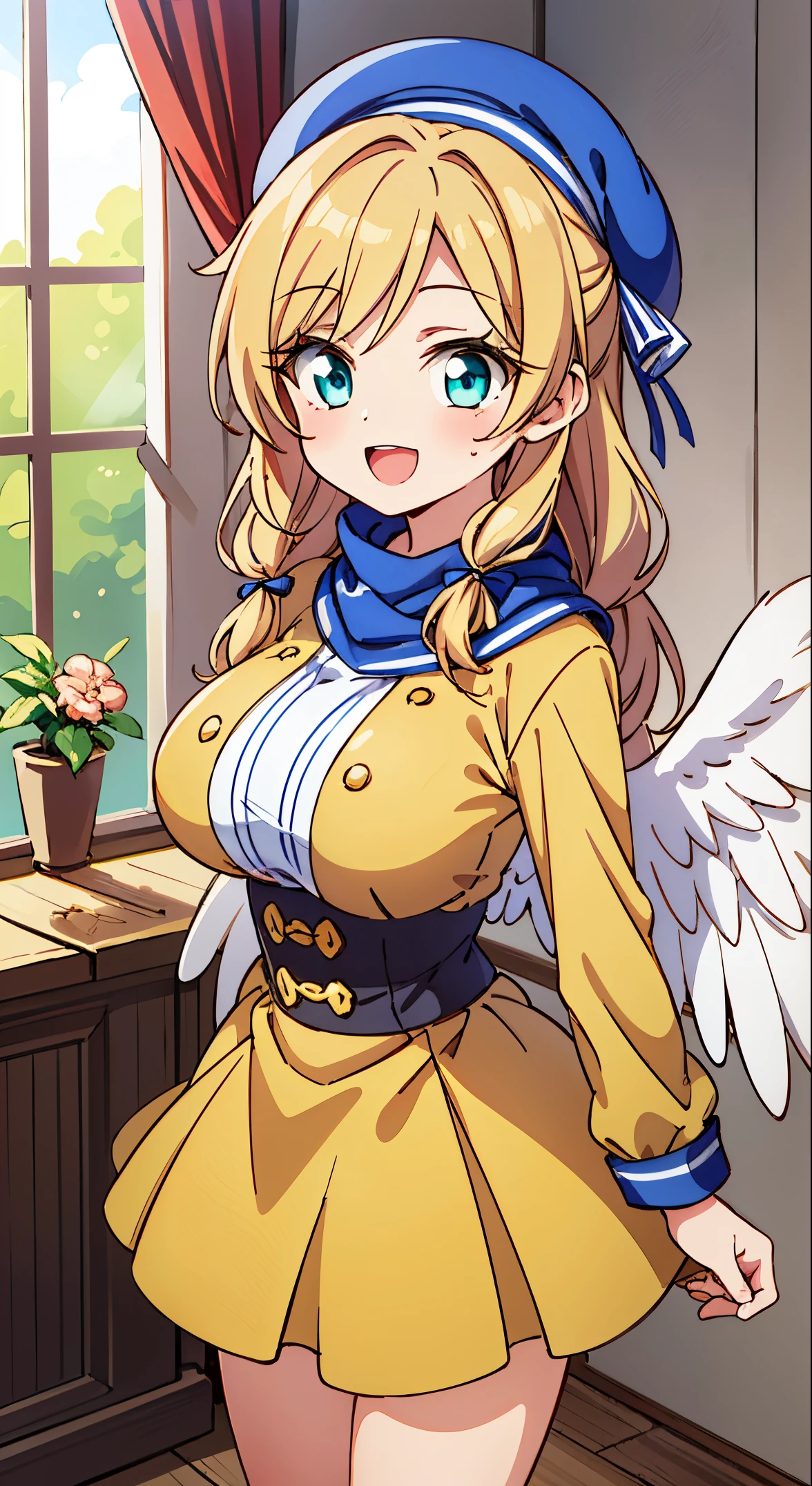 (8k, RAW photo, best quality, masterpiece, highres, absurdres, ultra detailed:1.3), (Photography, realistic, photo-realistic:1.4), (beautiful natural lighting, beautiful deatailed shadow, beautiful detailed glow :1.4), atmospheric,
BREAK 1 Beautiful girl,(Kawaii:1.5),(Chibi:0.5),(Kawaii:2),(:2),(12yrs old),(Big tits:1.65),(aho hair, crown braided hair, blond hair, twintail, blue ribbon, green eyes, eyebrows showing through hair, side lock, bangs in a bun, long hair, hair decoration Curly, Ribbon:1. 4),(White Wings of an Angel, Angel Wings, Spread Wings, Shining Wings),(Kid Icarus),(Glowing Beautiful Skin, Clear Skin:1.45),(Blush, Smile:1.45),BREAK
(90's gal-style makeup),lipstick,brown_cheek,(eyeline),mascara,eyeshadow,false_eyelashes,colored_contact_lenses,
BREAK
((shiromuku, wearing pure white kimono, uchikake, women's bridal robe with trailing skirts worn over a kimono, a Shinto wedding, shrine)),BREAK
((active, dynamic, energetic:1.2)), BREAK
((seiza, a Shinto wedding, shrine, black long hair, purple eyes, a bride hood, june bride, summer, light smile, morning:1.5)),
BREAK wakame,wakame,wakame,(cowboy shot,from front:1.4), BREAK manga illustration,manga style,