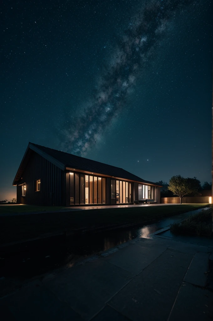 dark fantasy house, in space, sci-fi theme, landscape, neon lights, architectural visualiization, (RAW photo, real, best quality, masterpiece:1.2), detailed, (hyper realistic, photo-realistic:1.2), high quality, (dark lighting:1.2), perfect lighting