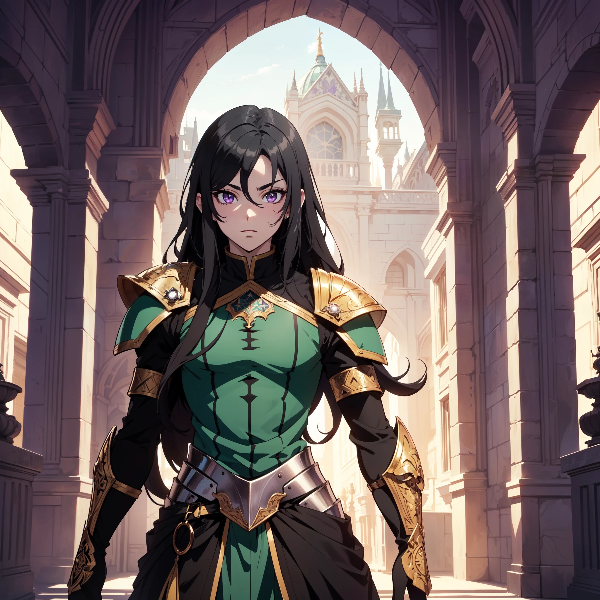 128K Ultra High Definition,
128K Ultra High Quality,
128K Ultra High Resolution,
Best Definition,
Best Quality,
Best Resolution,
Perfectly Detailed,
Perfectly Designed,
Extremely Detailed,
Extremely Designed,
Hyper Detailed,
Hyper Definition,
Hyper Quality,
Hyper Resolution,
Masterpiece,
(((Anime))),
Body Shot,
(((Boy))),
Handsome,
Muscular Body,
(((Black Long Hair))),
(((Purple Eyes))),
(((Hyper Detailed & Perfectly Designed With Ultra High Quality Green Warlord Armor))),
(((Inside Of Medieval Royal Palace Background Scenery))),