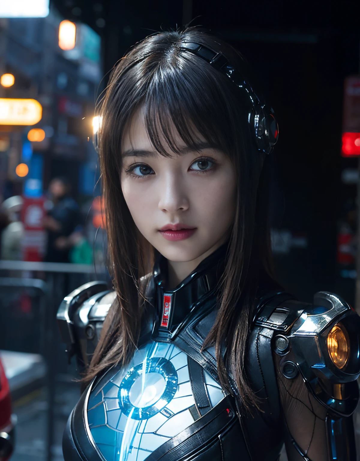 (1 mechanical girl and 1 alien)、(Mystical expression)、top-quality、masterpiece、超A high resolution、(Photorealsitic:1.4)、Raw photo、女の子1人、glowy skin、(((1 Mechanical Girl)))、((transparent crystal suit bodysuit、The body can see through)).(Natural alien background to fight aliens)、(Small LED)、((super realistic details))),globalillumination、Shadow、octan render、8K、ultrasharp、Robot background、Colossal tits、Raw skin exposed in the cleavage、red metal、Details of complex ornaments、Japan details、highly intricate detail、Realistic light、(Mystical expression),CG Society Trenlow Eyes、Eyes shining towards the camera、Mechanical marginal blood vessels connected to neon detail tubes)、(Wires and cables connecting to the head)、Small LED、,Mechanical thighs、Toostock、(Hands are also made of machines)、机器人、future alien、Please wear a mechanical helmet、