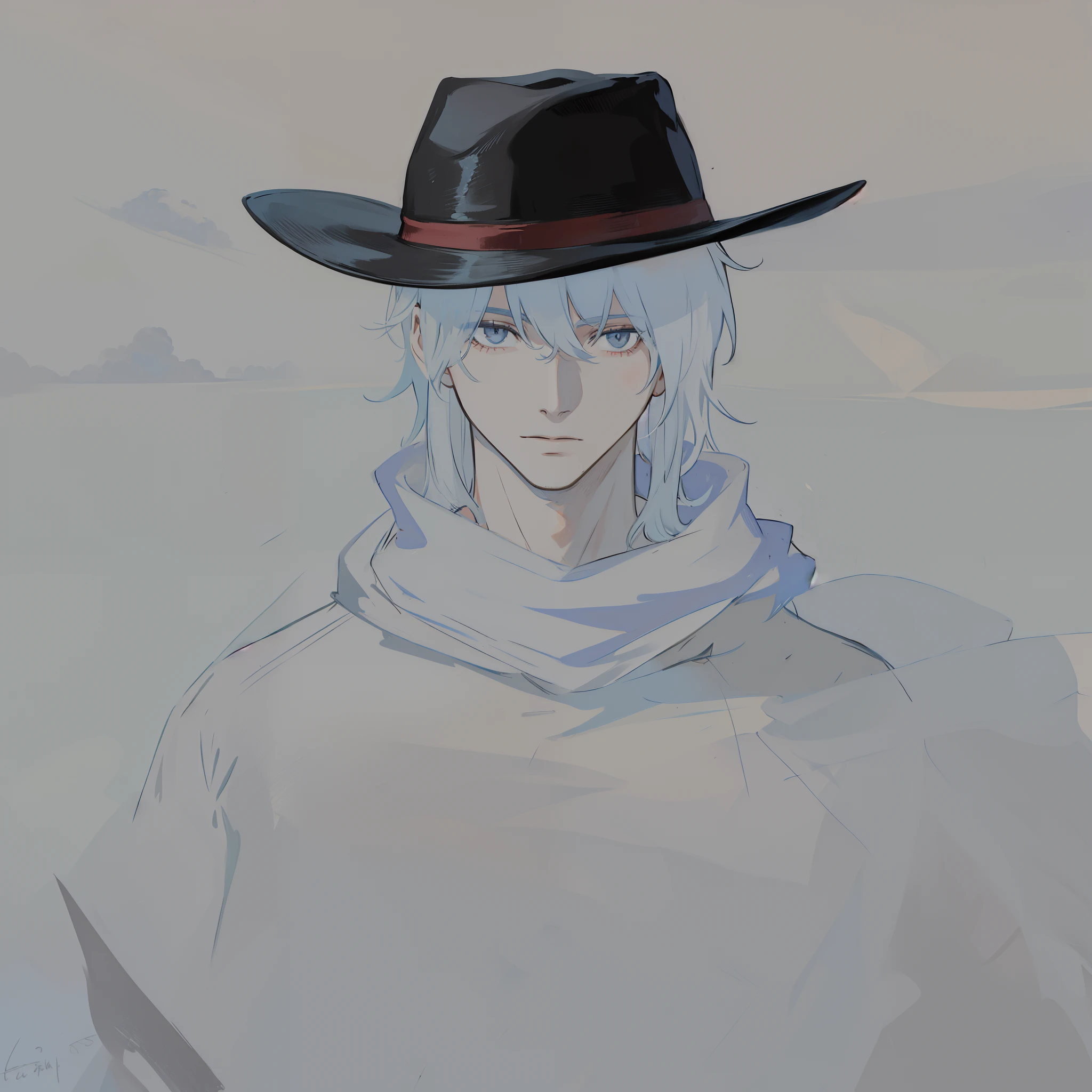 1boy, mafia hat, 1900, mafia man, scarf, solo, looking at viewer, Upper body, sky, Best quality, upper brush scheme, dreamy, mystic
(masterpiece:1.2, Best quality)