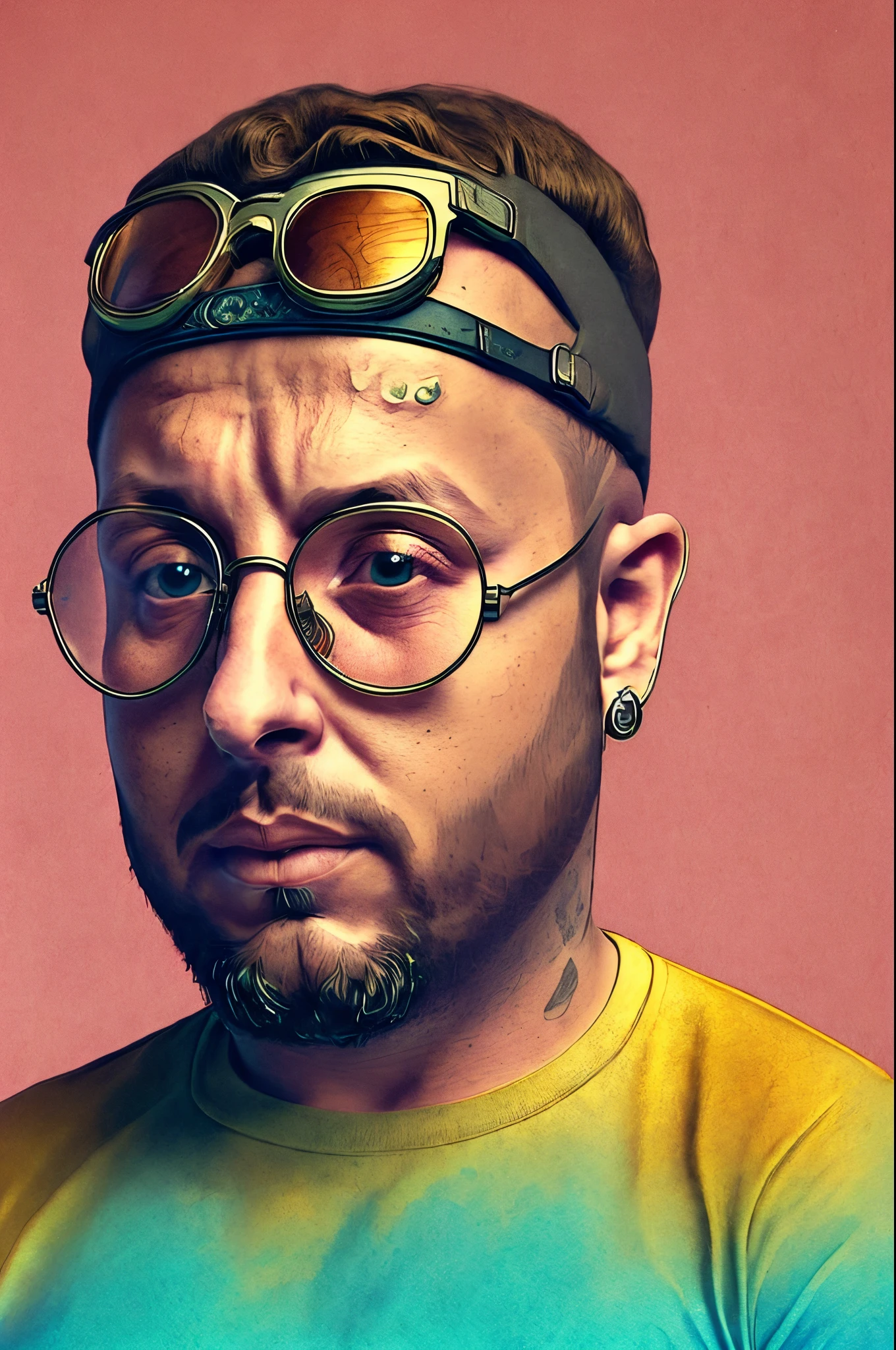 (CBZBB:1.25), Portrait of the cutest illustration of an man with sunglasses Baggins, Artstation, CGI_Animation,